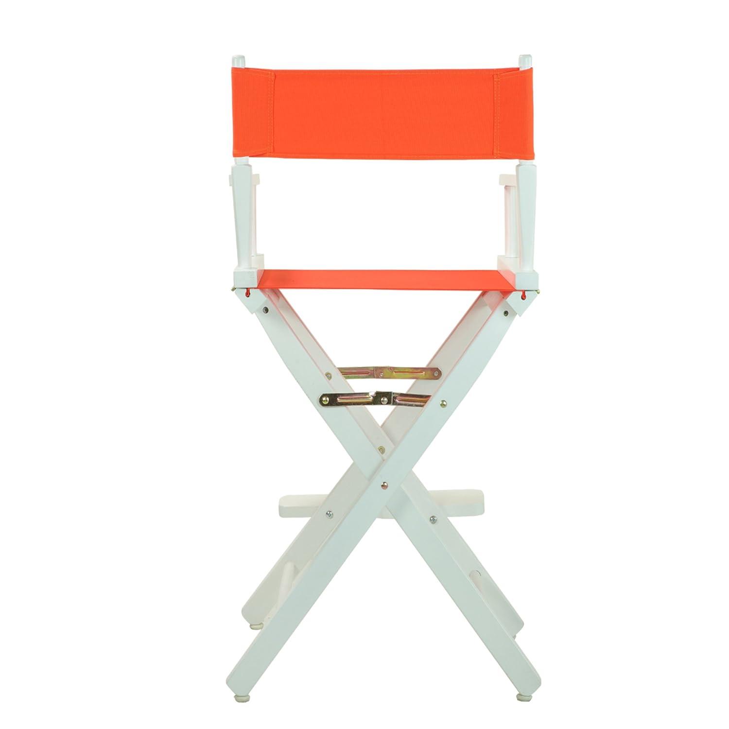 "30" Director's Chair White Frame-Orange Canvas"