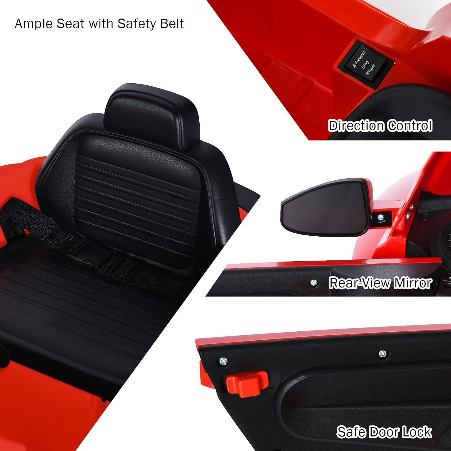 Costway 12V Kids Ride On Car Licensed Volkswagen Beetle with Remote Control & Music Red
