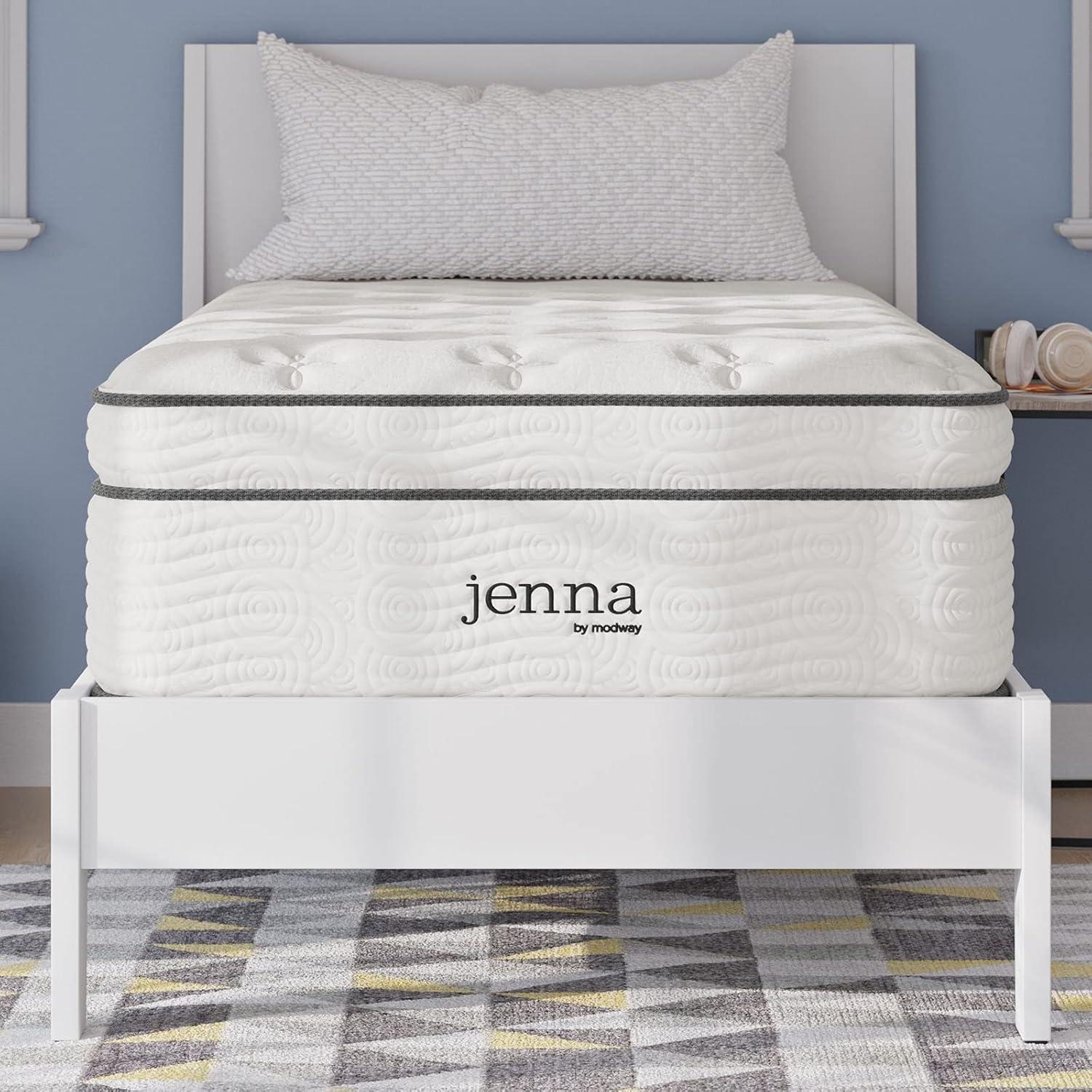 Jenna 14" White Pillowtop Innerspring Twin Mattress