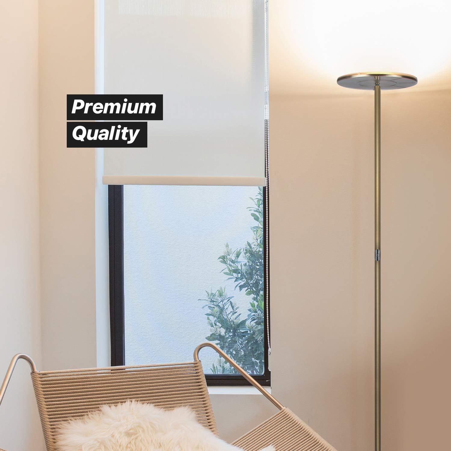 Brightech Flux 67 in. Industrial Dimmable LED Floor Lamp with Adjustable Head