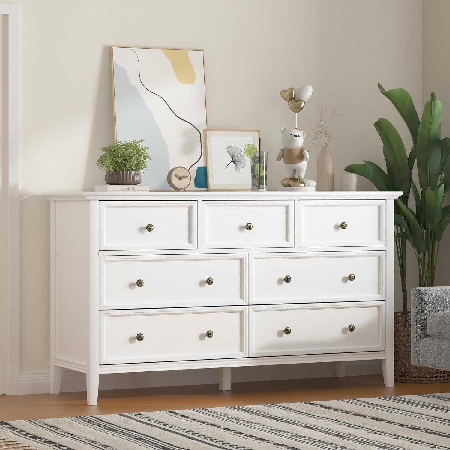 Decopom Modern 7 Drawers Dresser 7 Drawers Cabinet