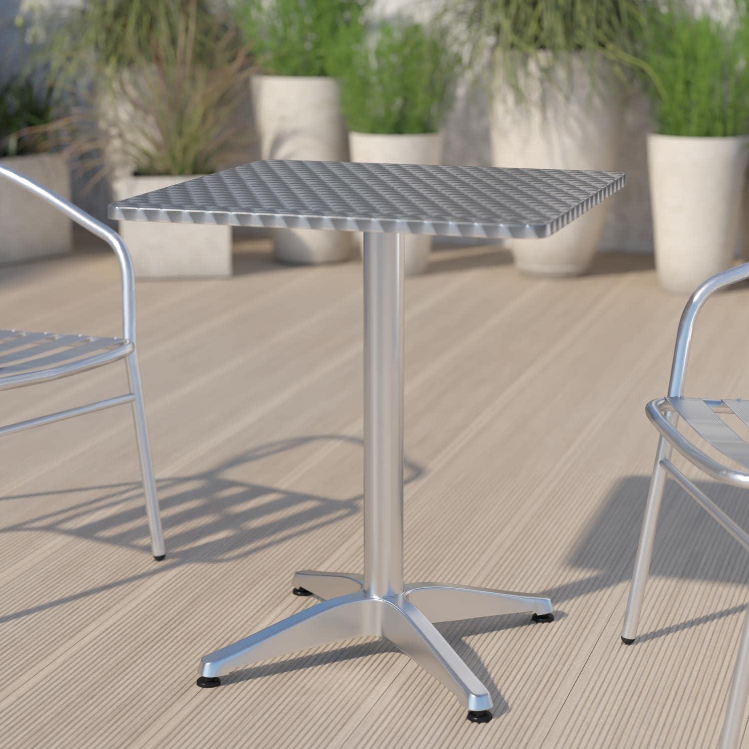 Flash Furniture Mellie 23.5'' Square Aluminum Indoor-Outdoor Table with Base