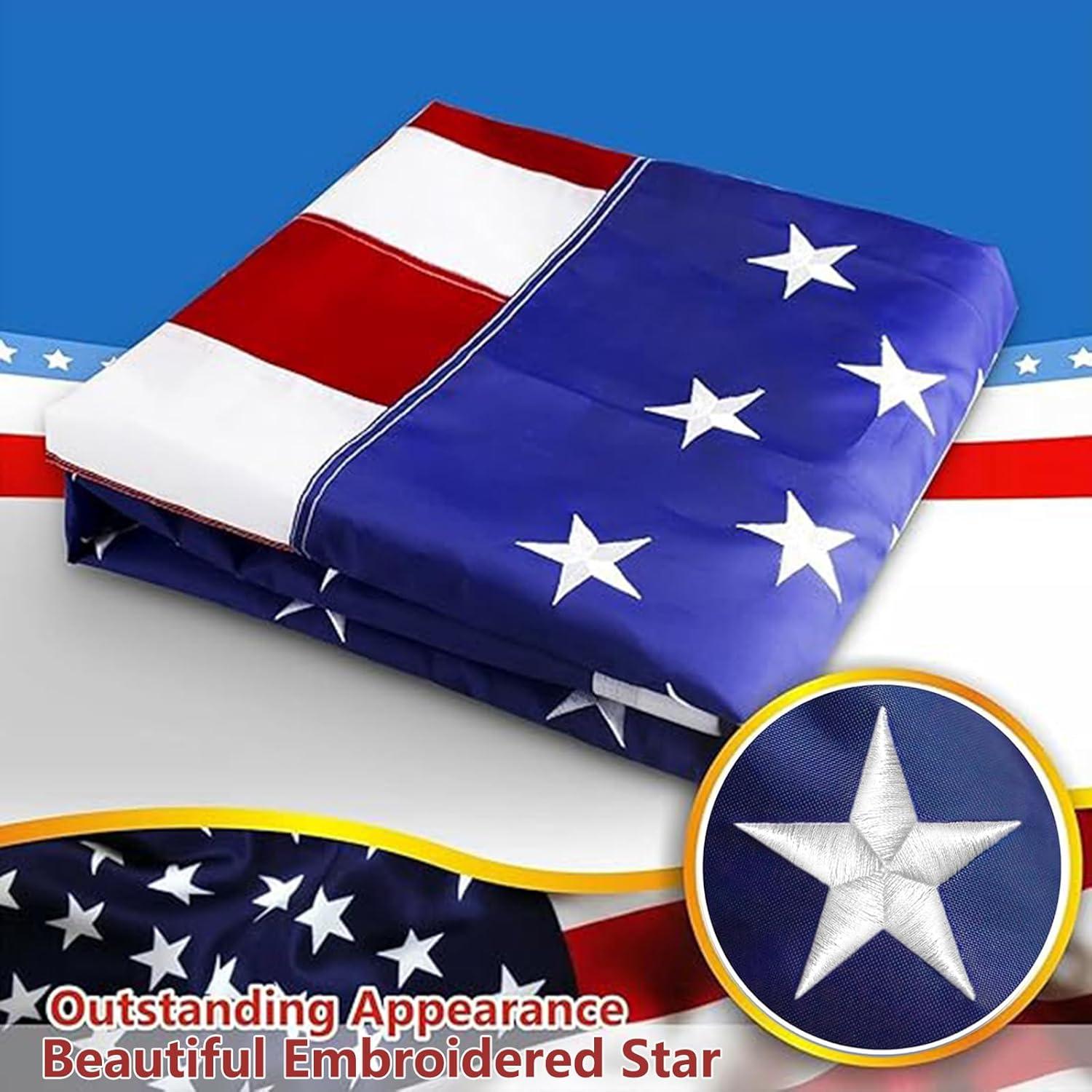 American flag USA flag 3x5FT-Embroidered Stars Flag Double Stitched Sewn Stripes Outdoors Indoors Heavy Duty flag Brass Grommets Banner