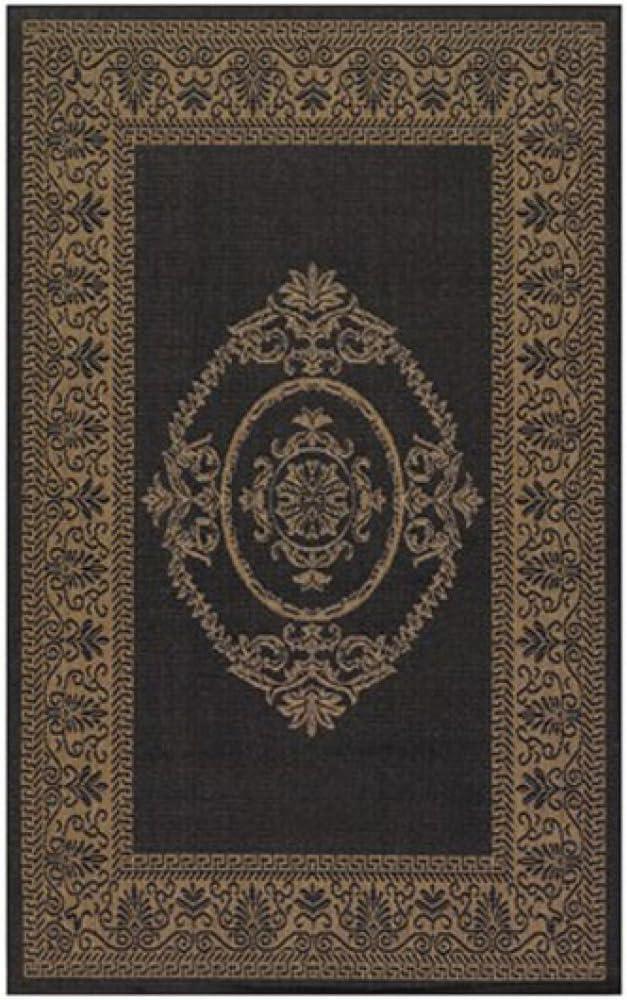 Couristan Recife Antique Medallion Area Rug, 7'6" x 10'9", Black-Cocoa