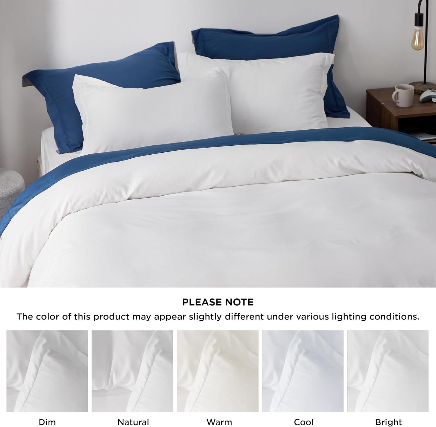 White Microfiber Full Duvet Cover Set with Zipper Closure