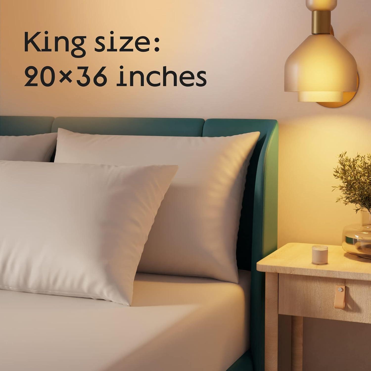 Niagara Waterproof Pillow Protector King Cotton Terry Zippered 100% Pillow Encasement Cover Pair Set of 2 Washable Long Life Soft
