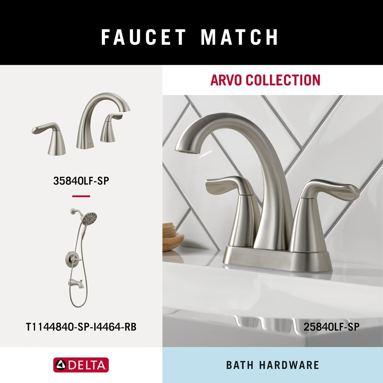 Delta Arvo Wall Mount Square Open Towel Ring Bath Hardware Accessory in Brushed Nickel ARV46-DN