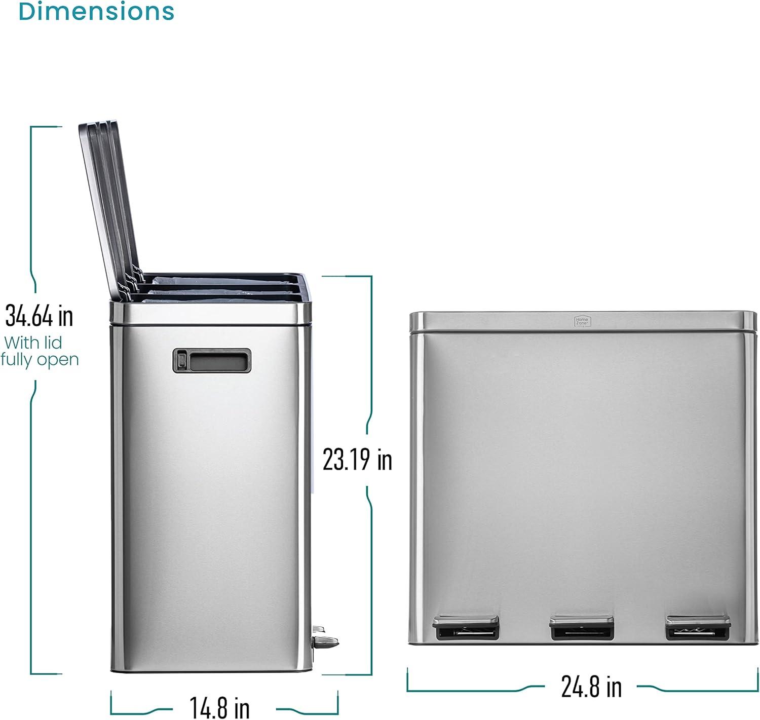 15.9 Gallon Stainless Steel Step On Trash Can