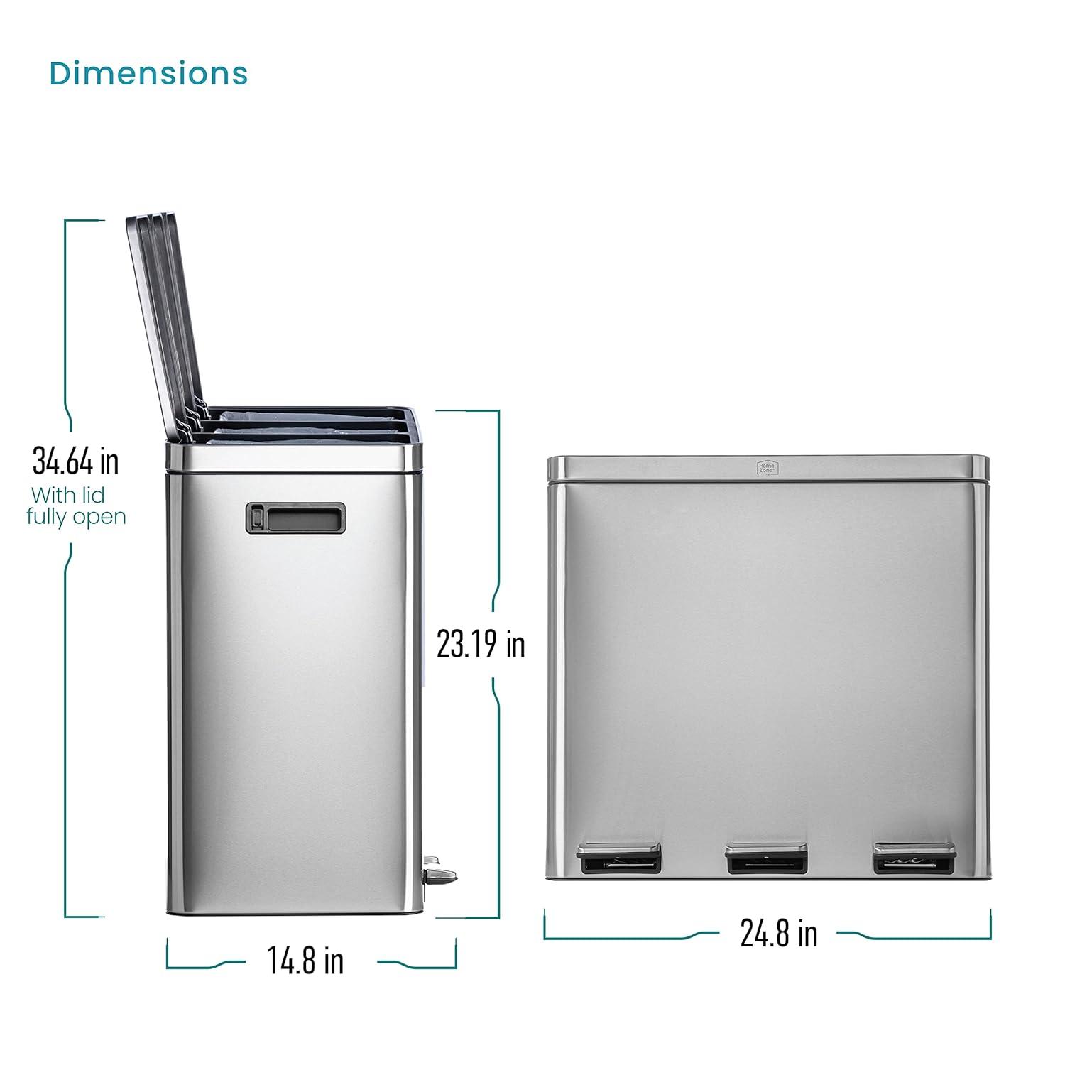 15.9 Gallon Stainless Steel Step On Trash Can