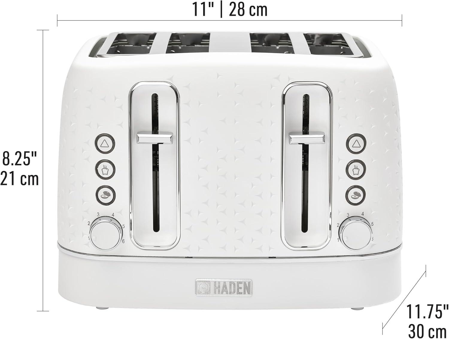 HADEN Starbeck White 4-Slice Toaster