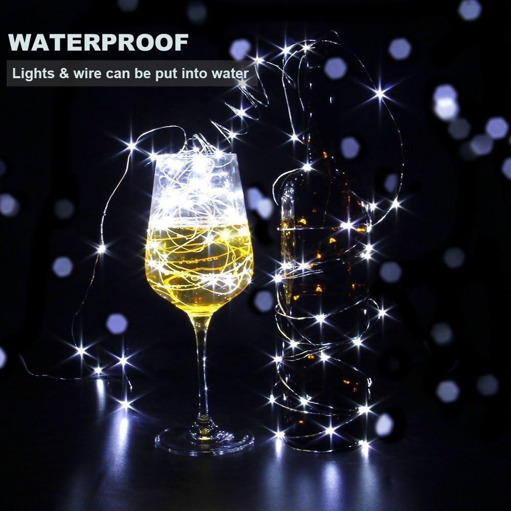 CYLAPEX 6 Pack Blue Fairy Lights Battery Operated Fairy String Lights Firefly Lights LED Starry String Lights 3.3ft 20 LEDs Silvery Copper Wire for Christmas DIY Decoration Costume Wedding Party