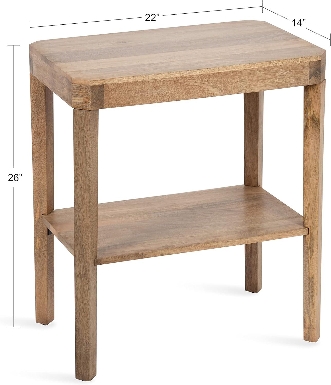 Kate and Laurel Talcott Rectangle Wood Side Table, 22x14x26, Natural