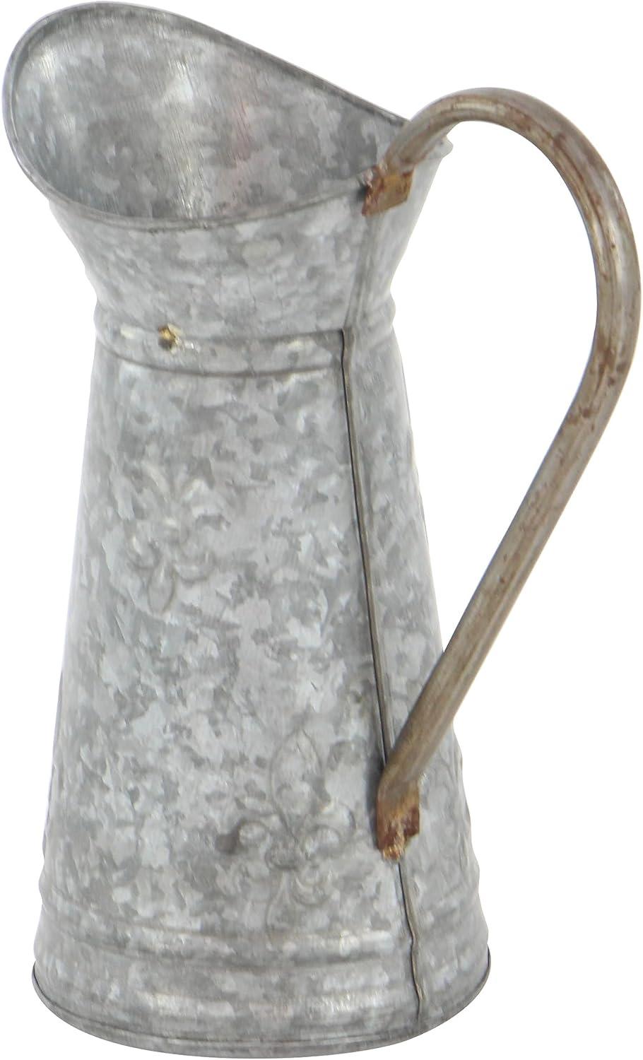 DecMode 10" x 12" Indoor Outdoor Brown Metal Watering Can Planter