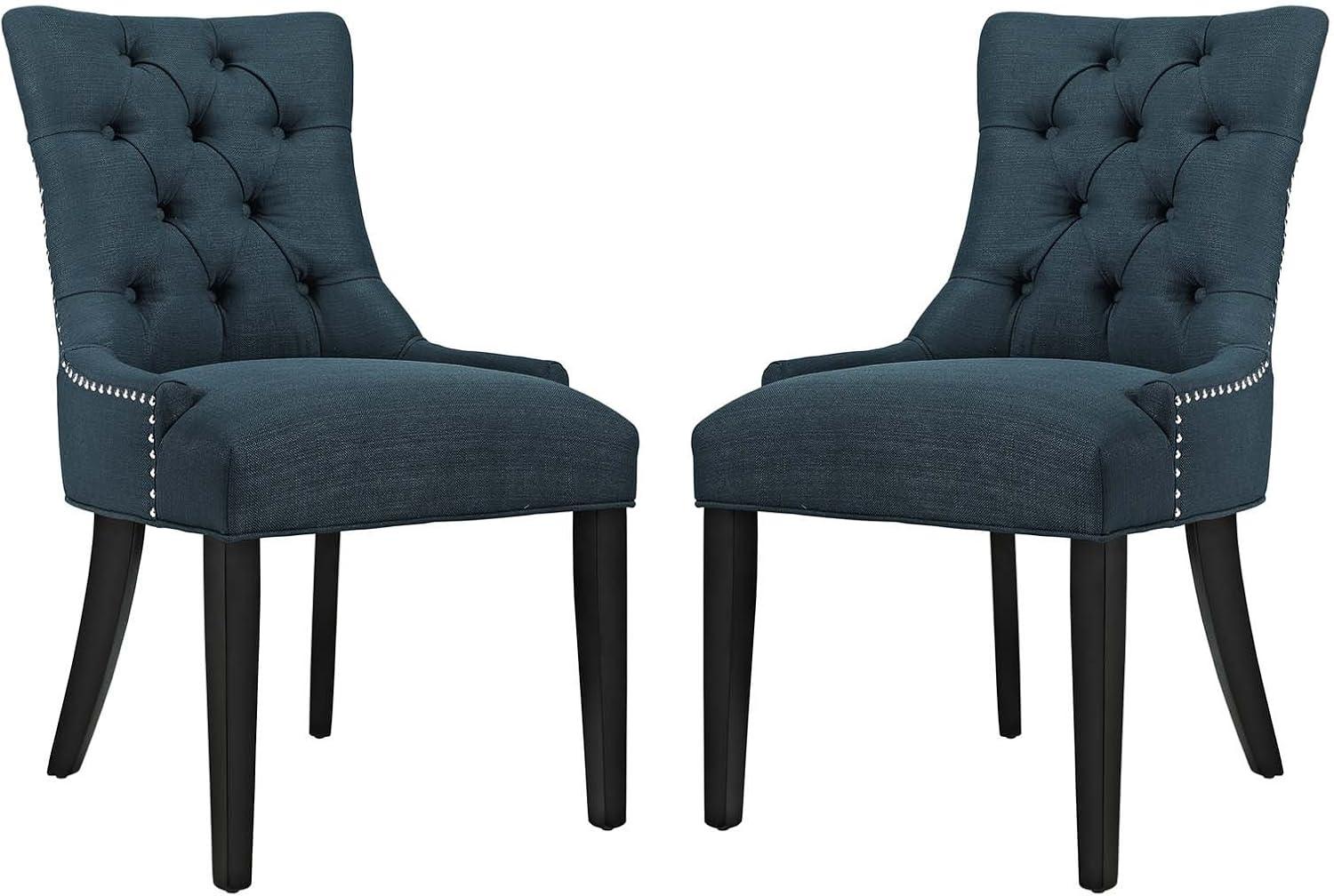 Modway Regent Dining Side Chair Fabric Set of 2 in Azure