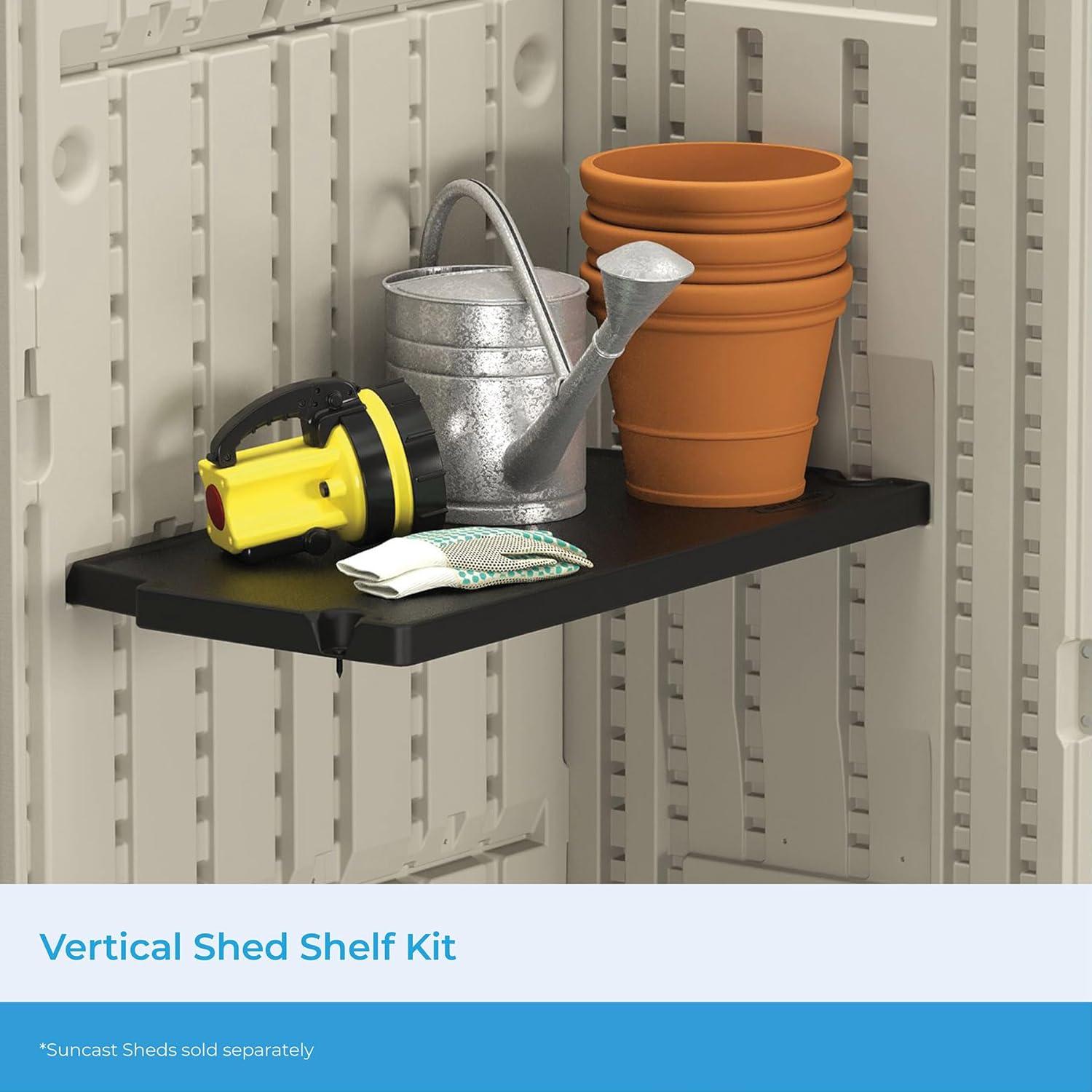 Suncast Suncast Vertical Shed 27.75 in. W x 14.5 in. D Shelf Kit in Black