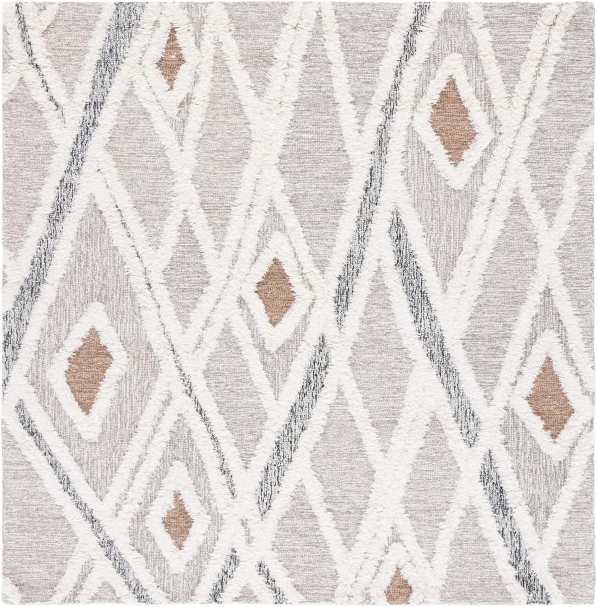 SAFAVIEH Casablanca Amelia Diamond Area Rug, Grey/Ivory, 3' x 5'