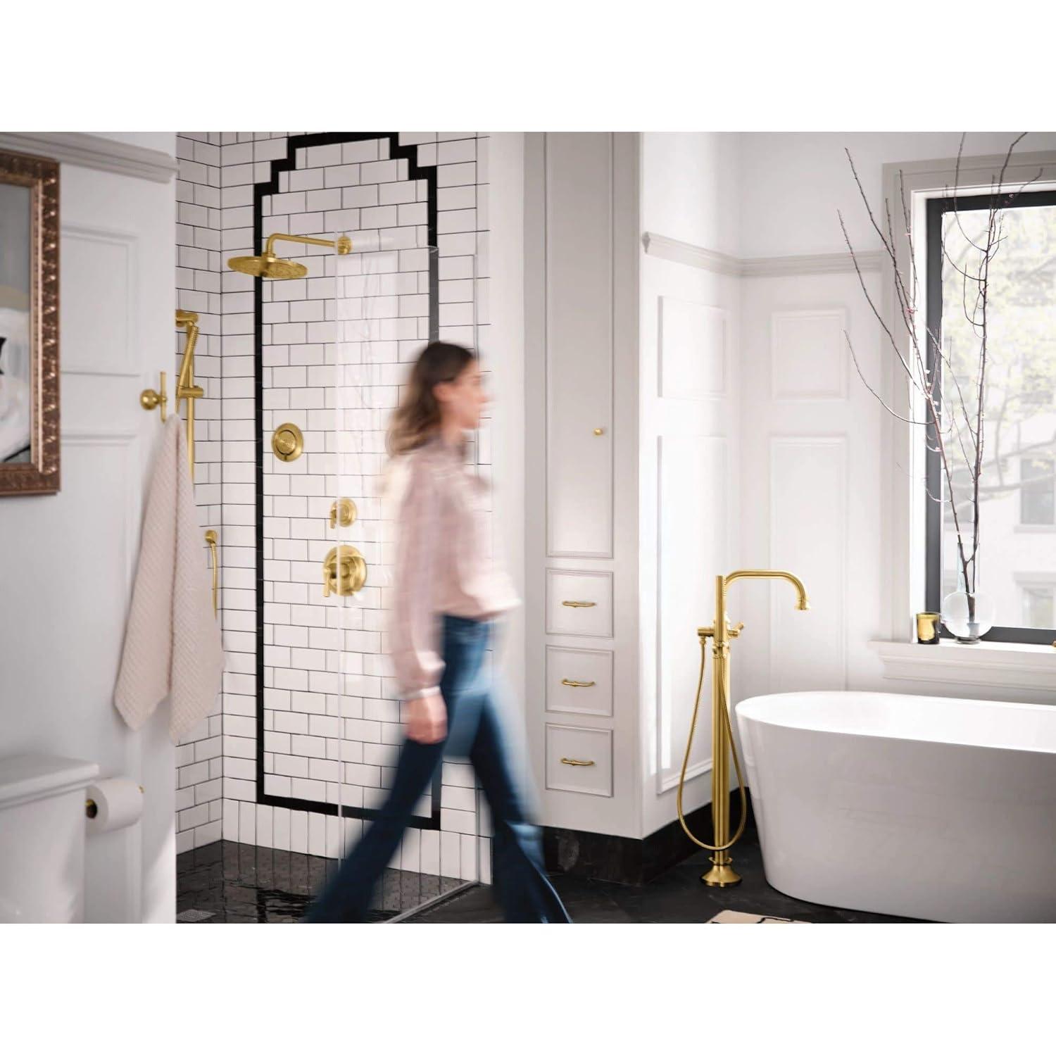Colinet Single Handle Floor Mounted Clawfoot Tub Faucet with Handshower