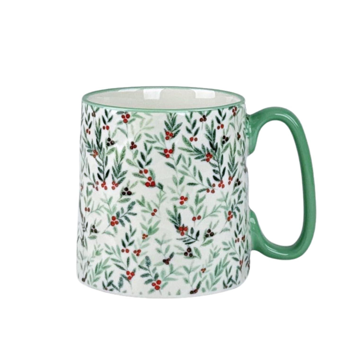 Ten Strawberry Street Bella 4-pc Green & Red Holly Mugs