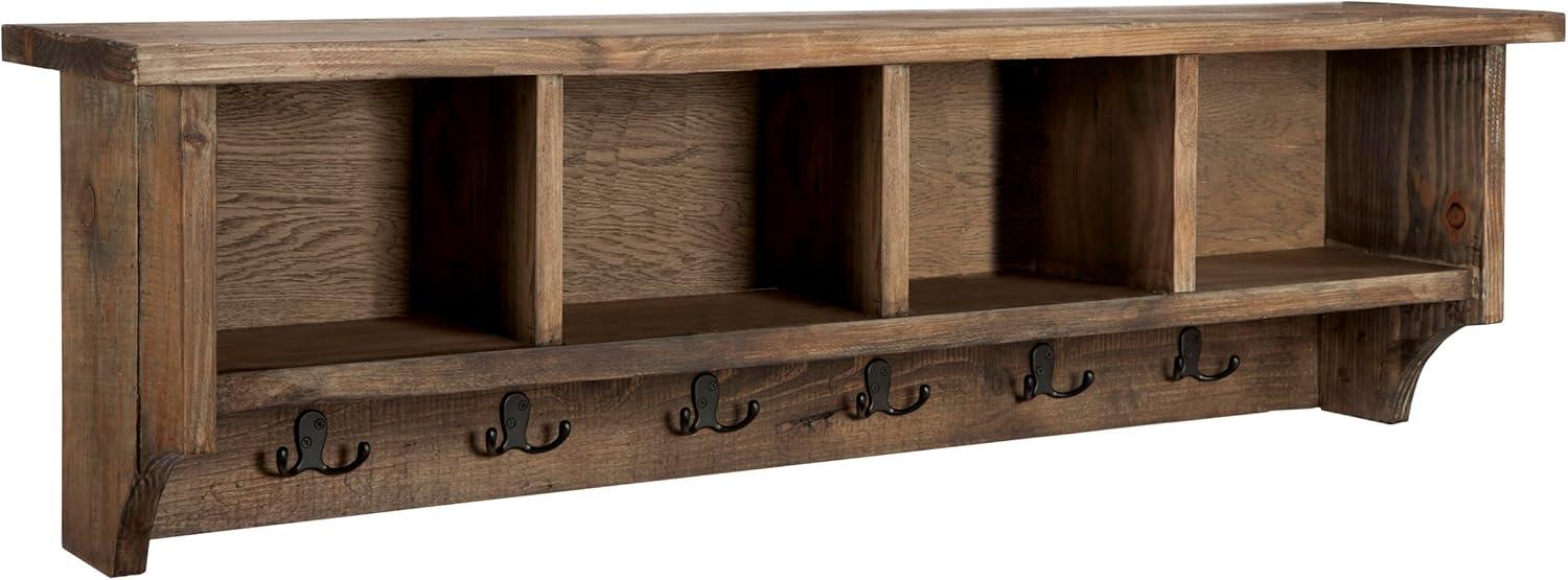 48 in. Pomona Metal & Wood Entryway Coat Hook with Storage Cubbies