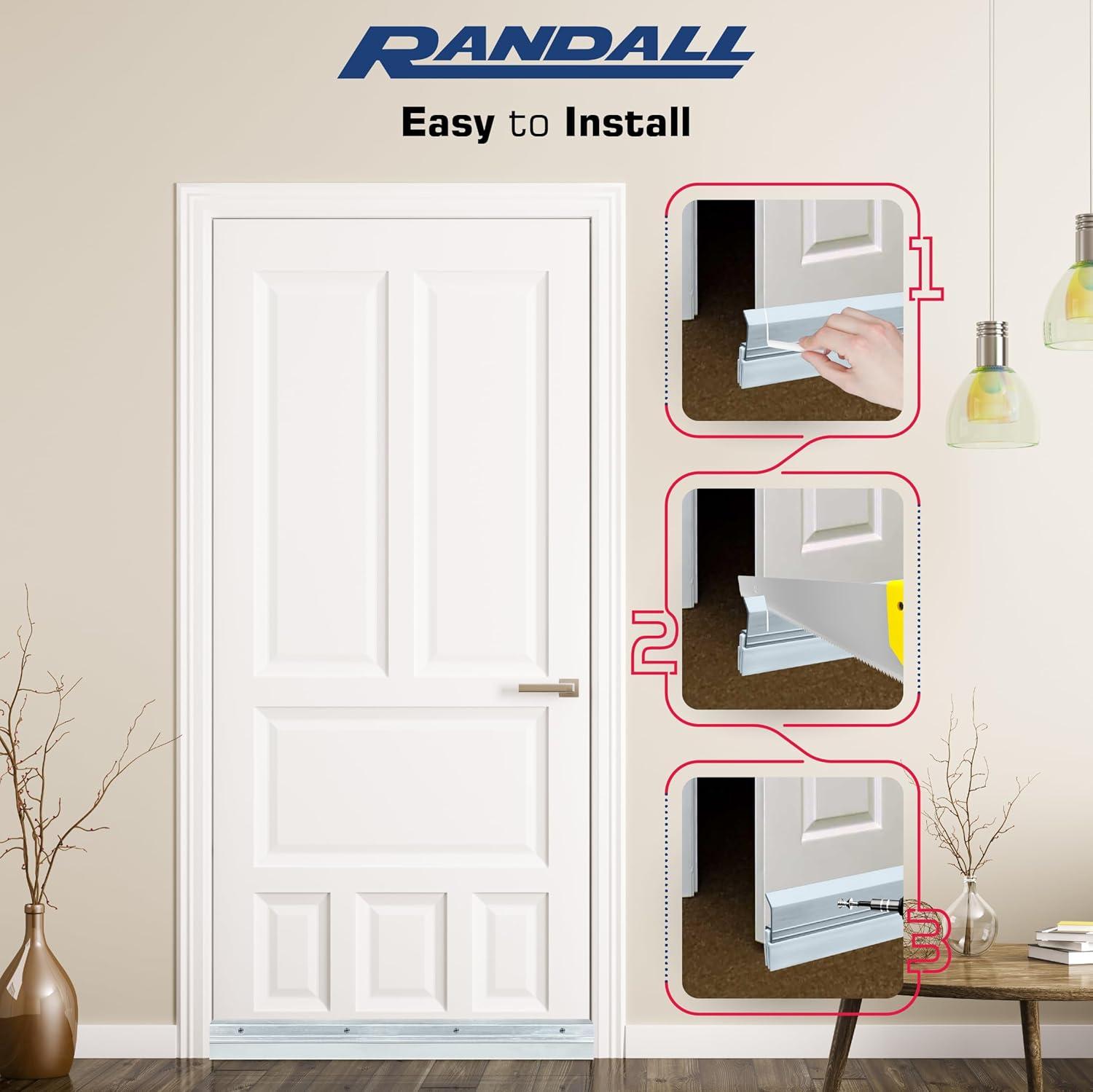 3 FT - Grey Heavy Duty Triple Seal Door Sweep for Gaps up to 1"