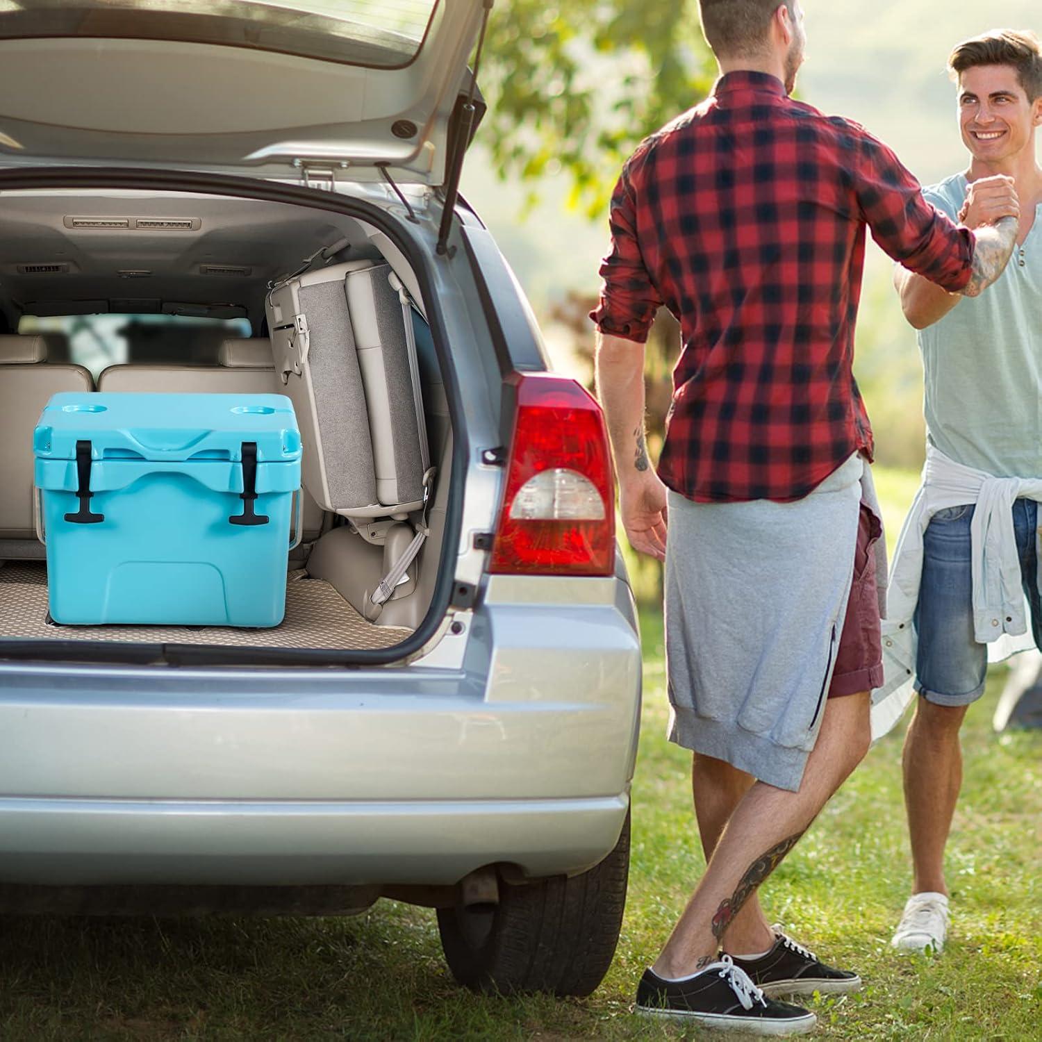 Costway 16 Quart Cooler Portable Ice Chest Leak-proof 24 Cans Ice Boxfor Camping