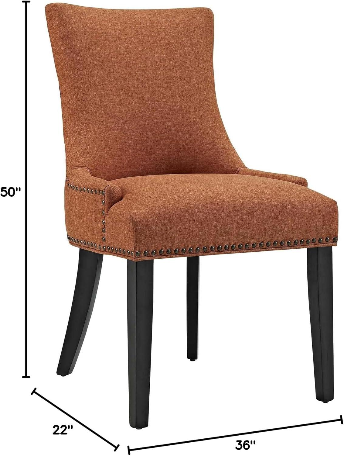 Modway Marquis Dining Side Chair Fabric Set of 2 in Orange