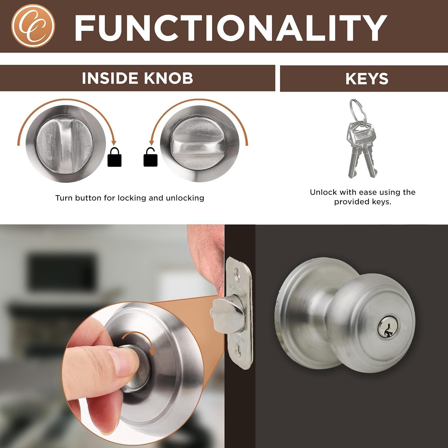 Ball Passage Door Knob with Round Rosette