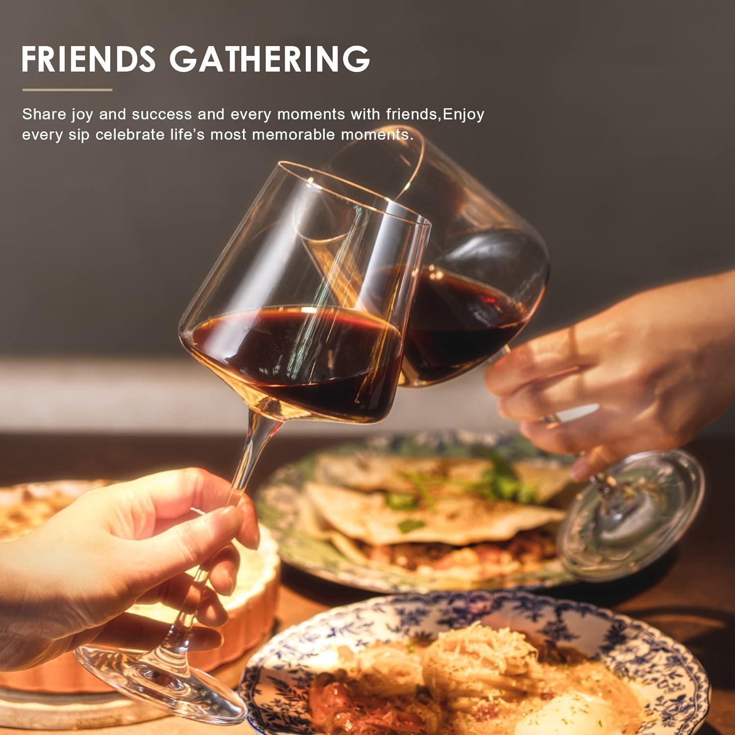 Wine Glasses Set Of 6,Crystal White Wine Glasses,Red Wine Glass Set,Long Stem Wine Glasses,Clear Lead-Free Premium Blown Glassware (6 Pack)