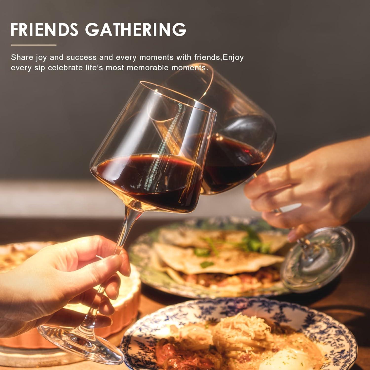 Wine Glasses Set Of 6,Crystal White Wine Glasses,Red Wine Glass Set,Long Stem Wine Glasses,Clear Lead-Free Premium Blown Glassware (6 Pack)