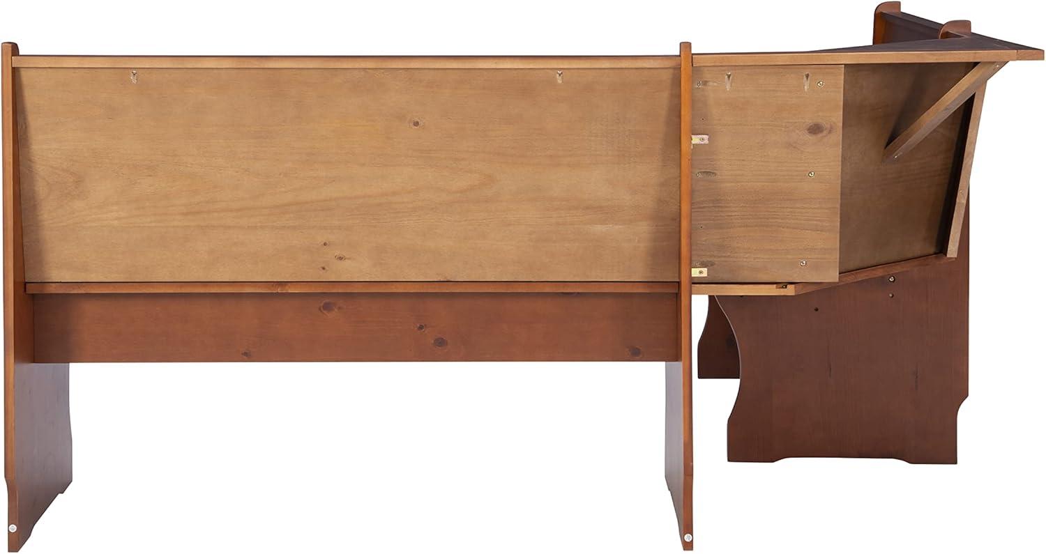 3pc Chelsea Breakfast Corner Nook Dining Table Set Walnut - Linon