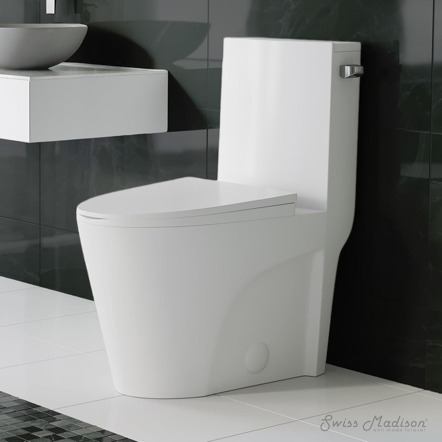 St. Tropez One Piece Elongated Toilet Dual Vortex Flush 1.28 gpf