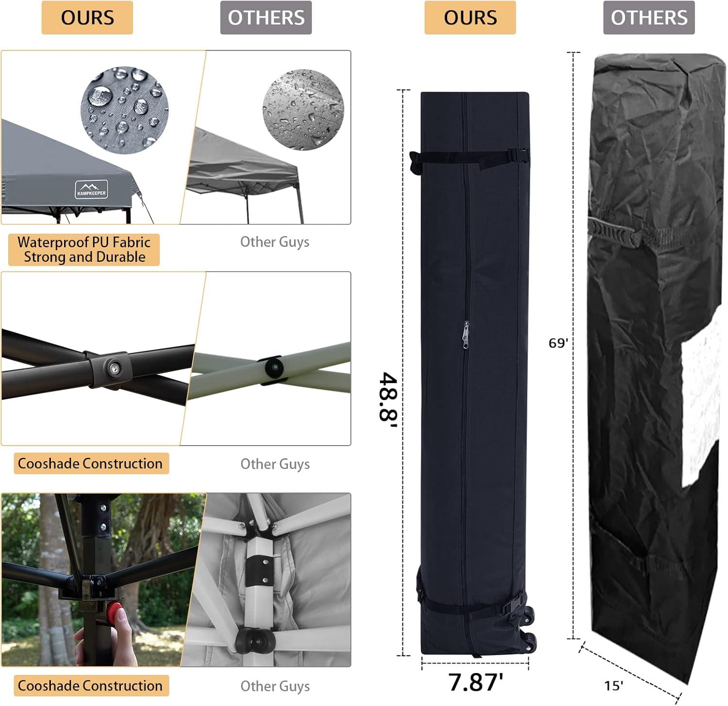 10x10 Dark Gray Waterproof Pop-Up Canopy Tent with Adjustable Legs