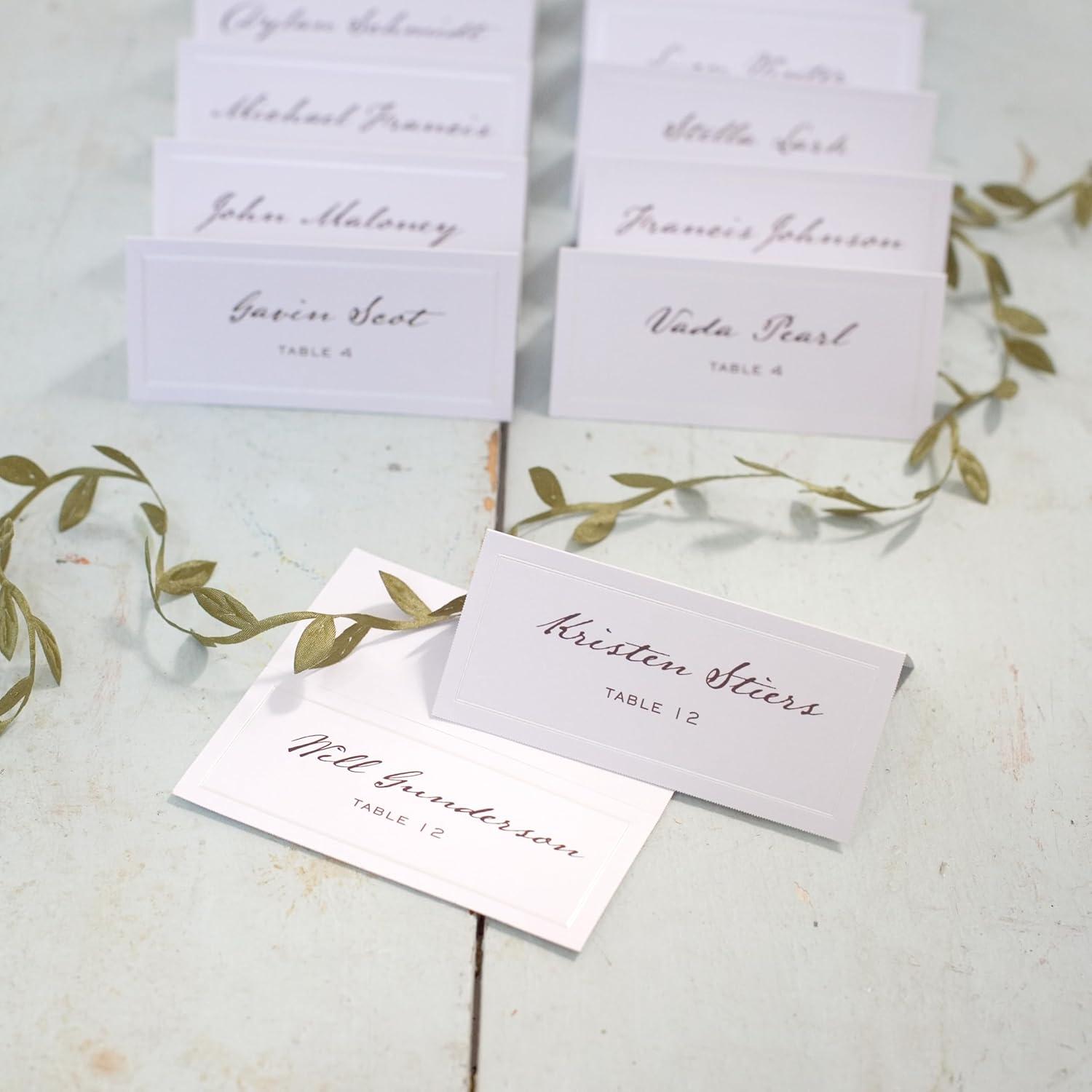 Gartner Studios White Pearl Border Printable Place Cards, 48 count