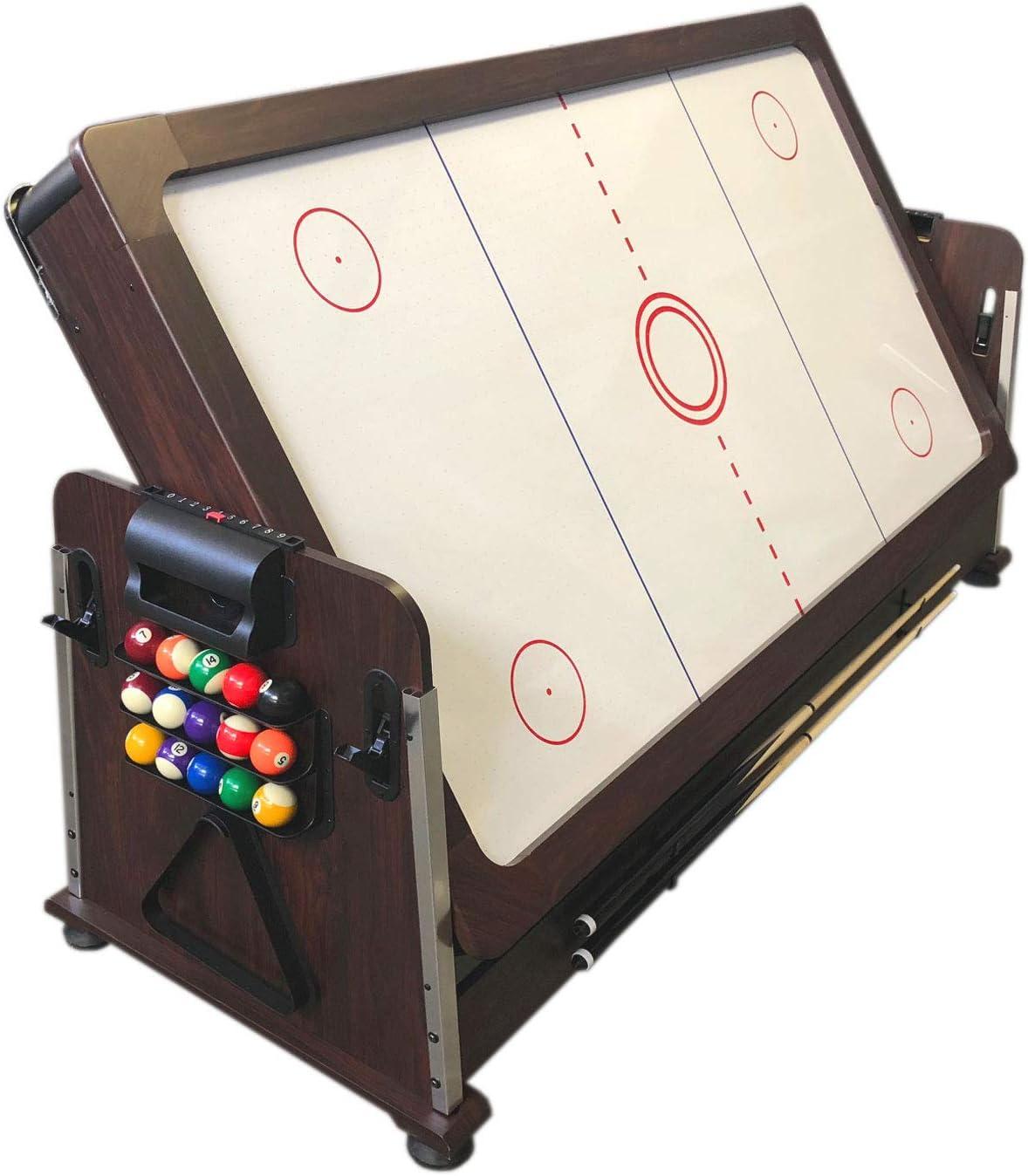 Simba USA Inc Pool Table 7ft Red + Air Hockey + Table Tennis + Table – Crown