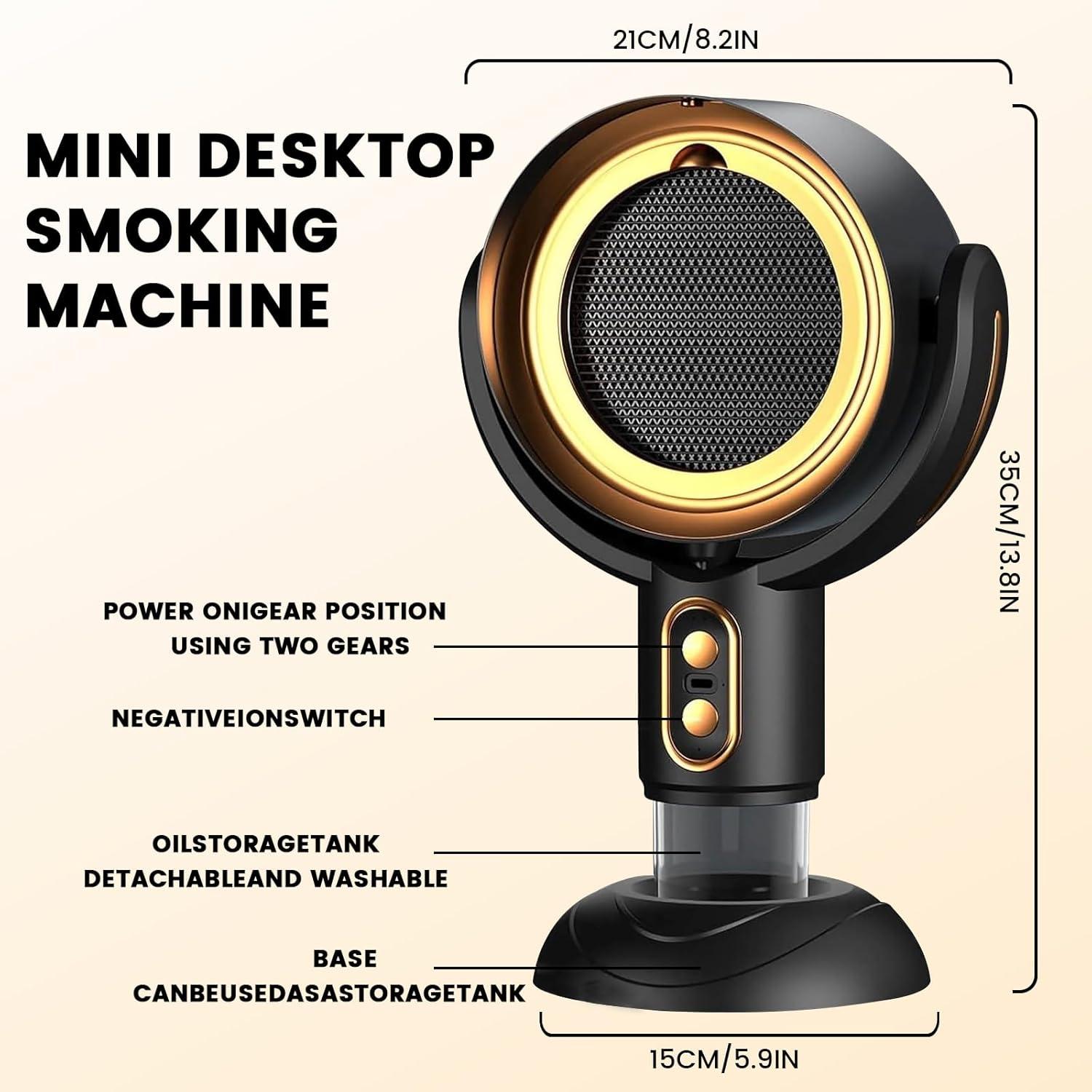 Daiosportswear Smoke Fan for Smoking indoors, the High Fan for Smoking, Wireless Mini Portable Range Anion Desktop Range Hood/Purifier Compact Fan Aromatherapy Diffuser Filter