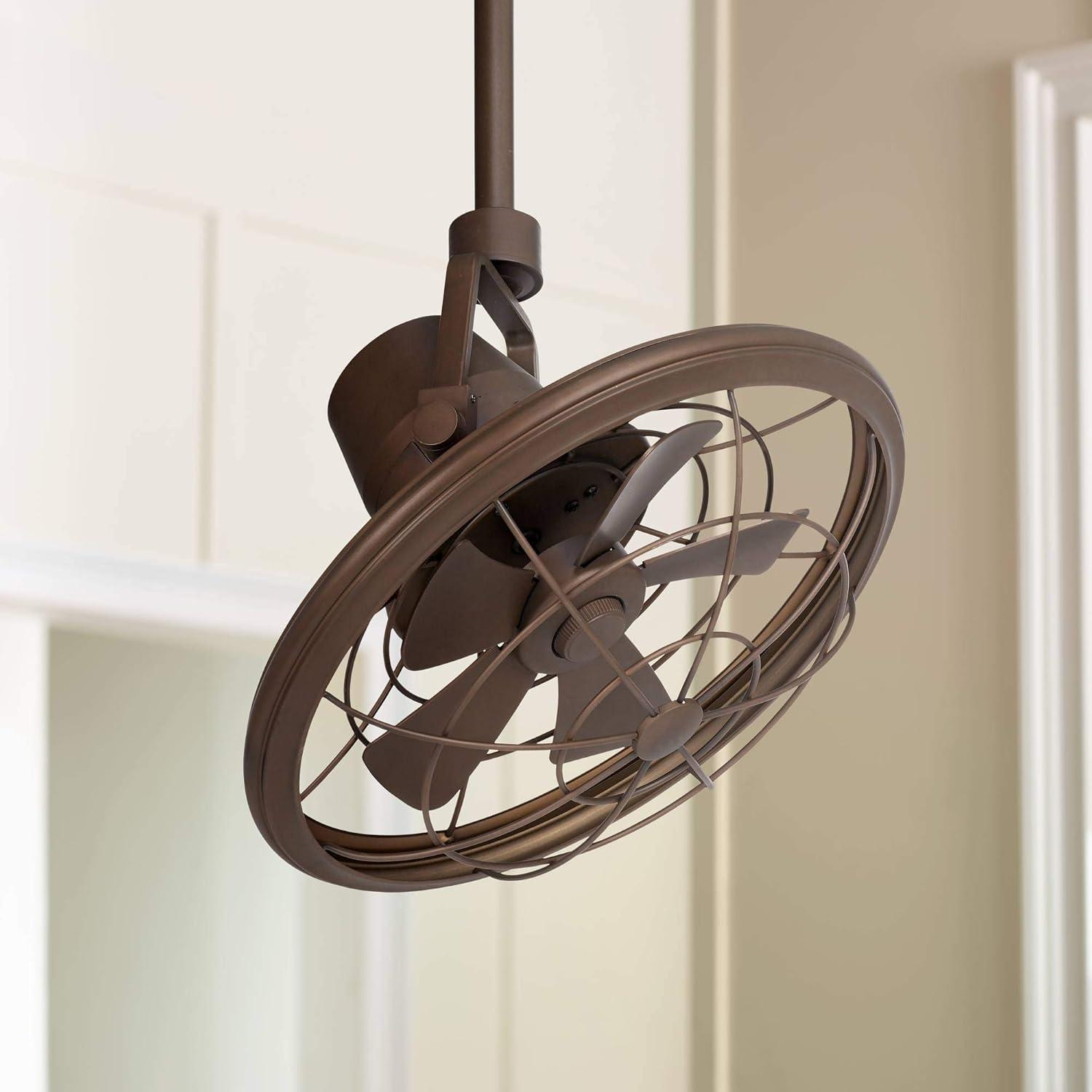 18" Oil-Rubbed Bronze Adjustable Ceiling Fan with Cage