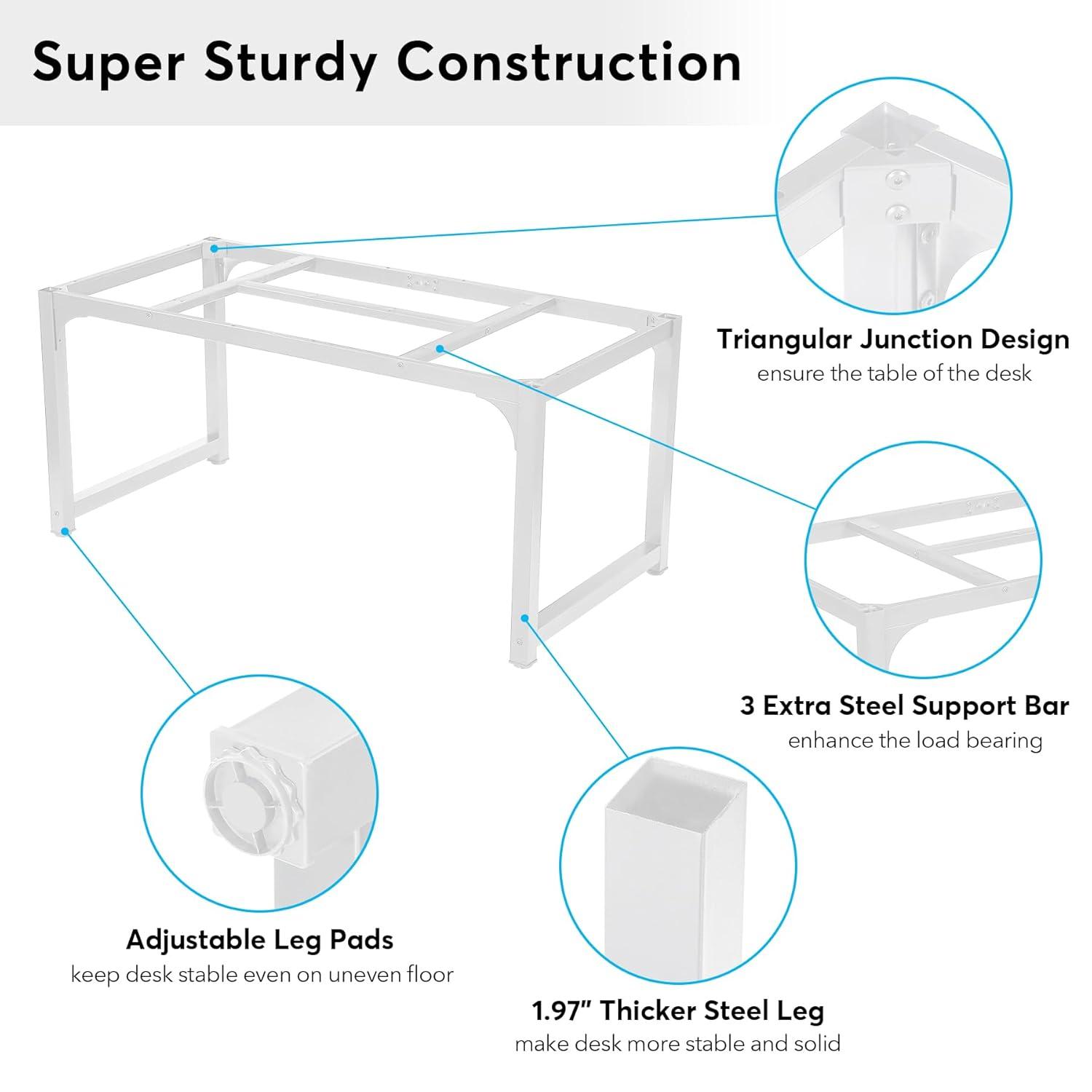 Tribesigns 78.7" Rectangular Office Desk White