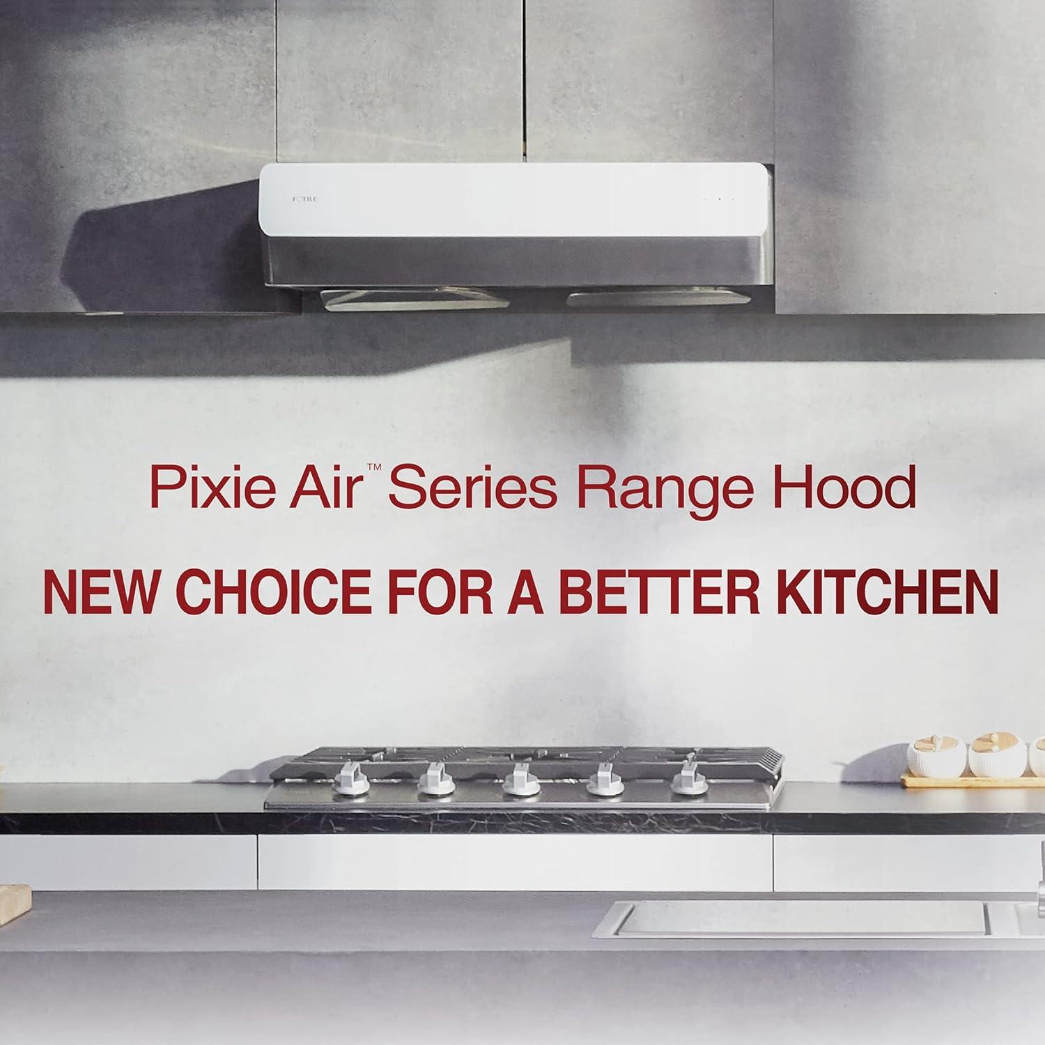 FOTILE Pixie Air® Series Slim Line Under the Cabinet Range Hood with WhisPower Motors and Capture-Shield Technology for Powerful & Quiet Cooking Ventillation