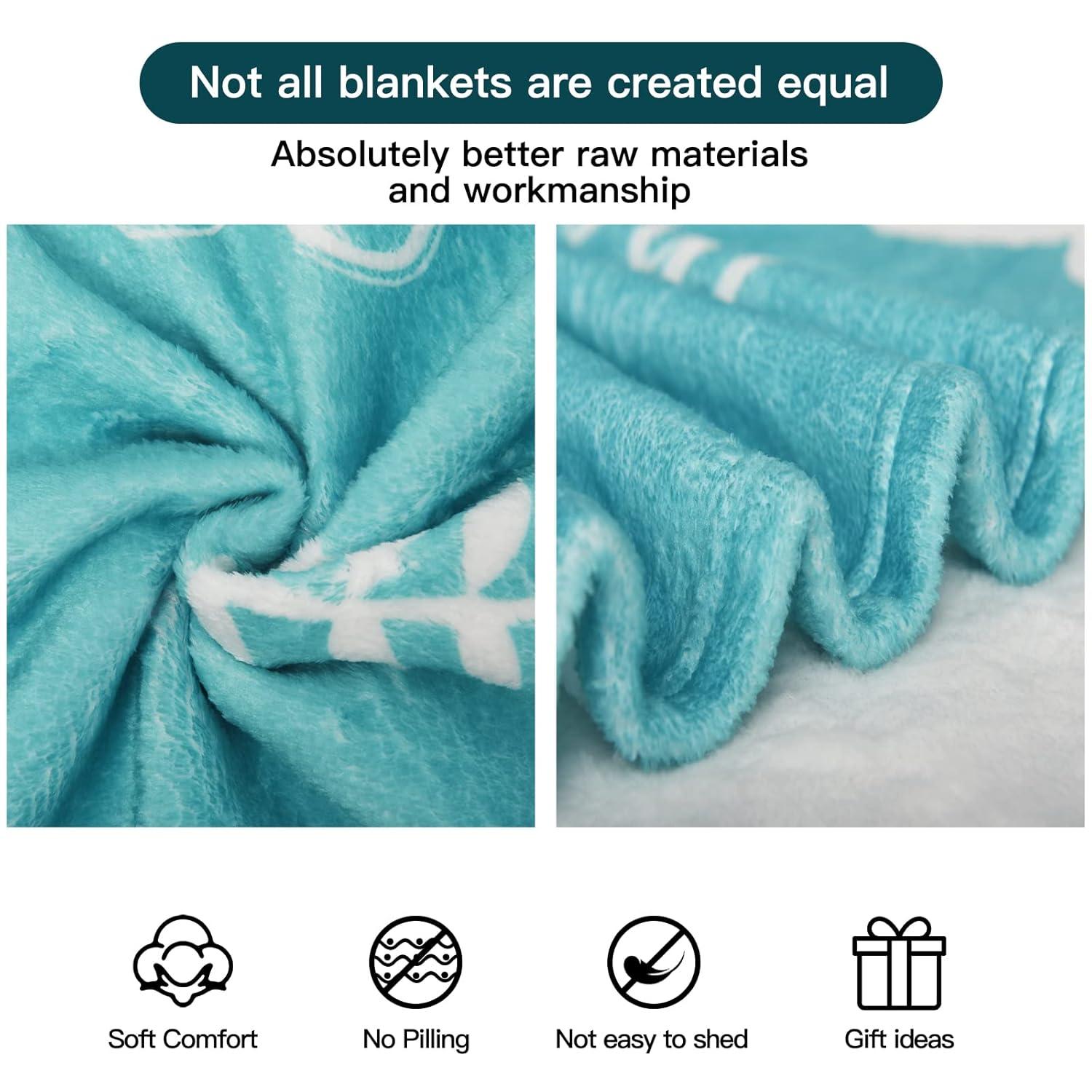 BOOPBEEP Christian Gifts, Spiritual Religious Gift for Women Inspirational Blanket with Bible Verse Prayers Christian Birthday Gift Get Well Soon Gifts for Women Healing Throw Blanket (Teal, 40"x50")