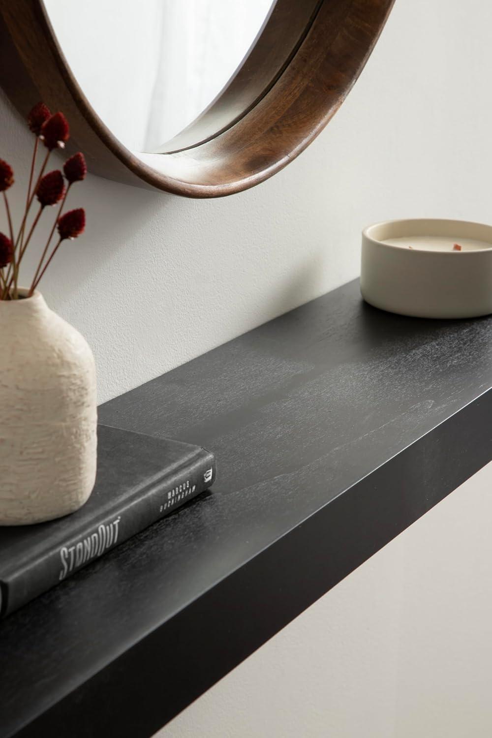 Kate & Laurel All Things Decor 36"x8" Havlock Wood Floating Shelf Black