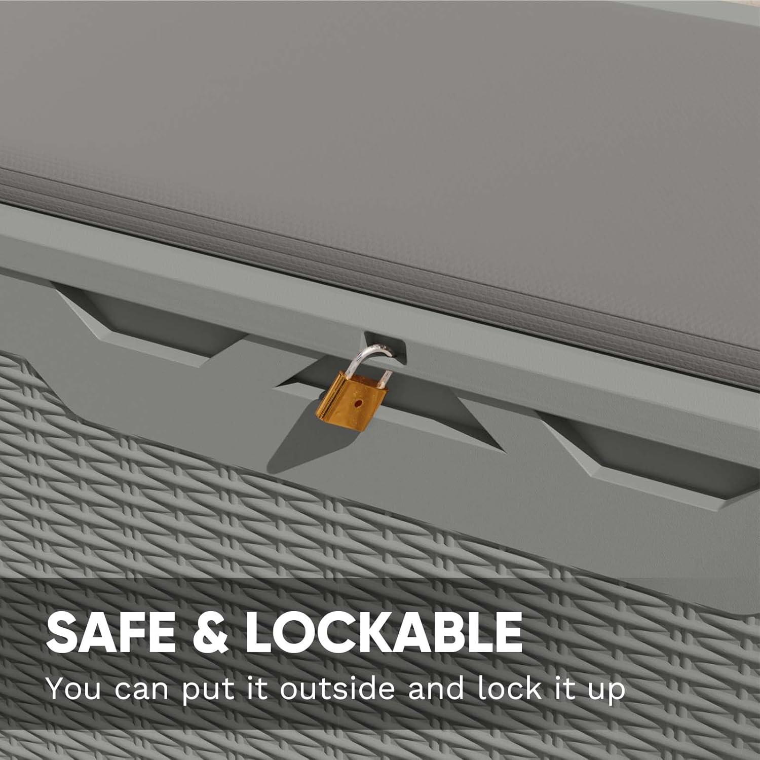 Patiowell 100 Gallons Water Resistant Resin Lockable Deck Box