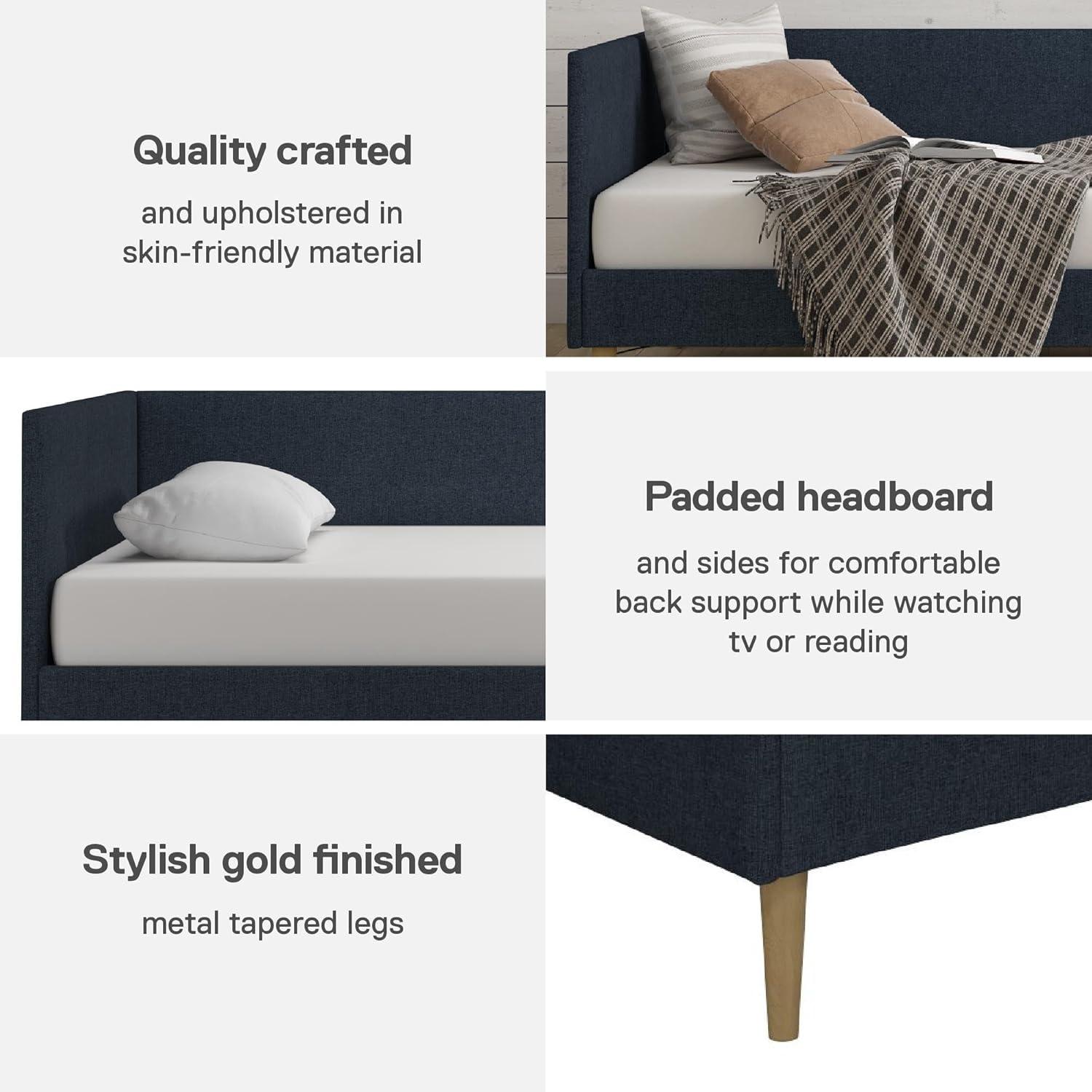 DHP Franklin Mid Century Daybed, Full, Navy Linen