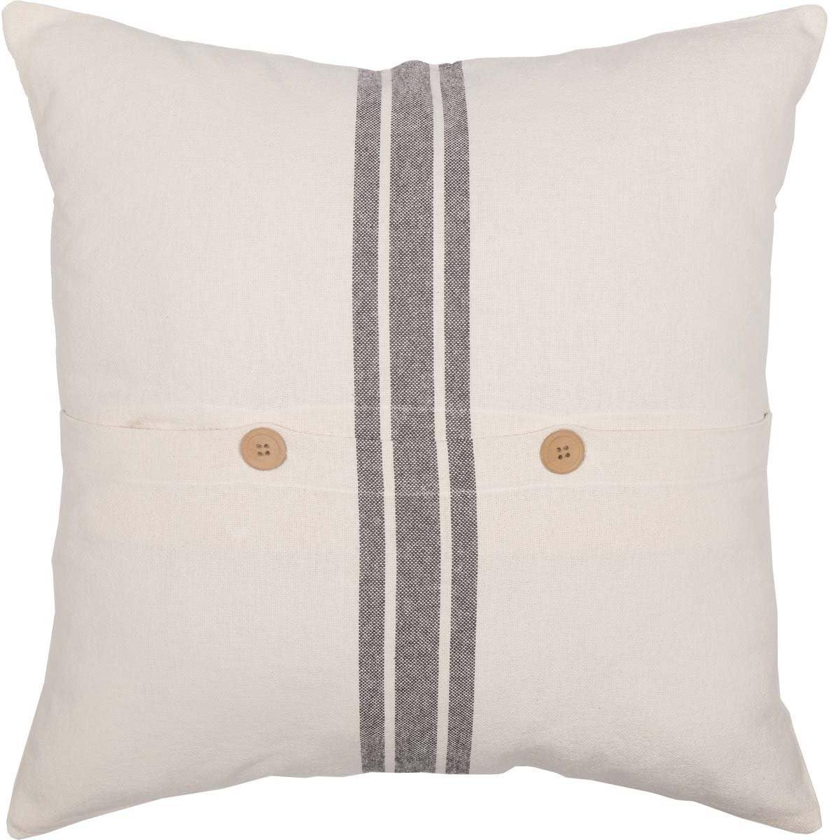 Piper Classics Market Place Gray Grain Sack Stripe Pillow Cover 20" x 20"