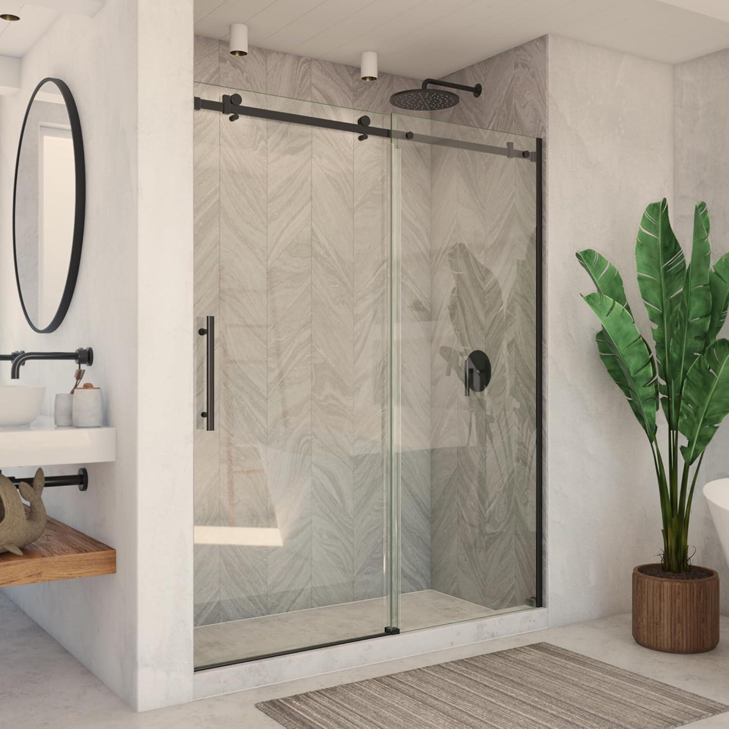 DreamLine Enigma Air Frameless Sliding Shower Door in Satin Black