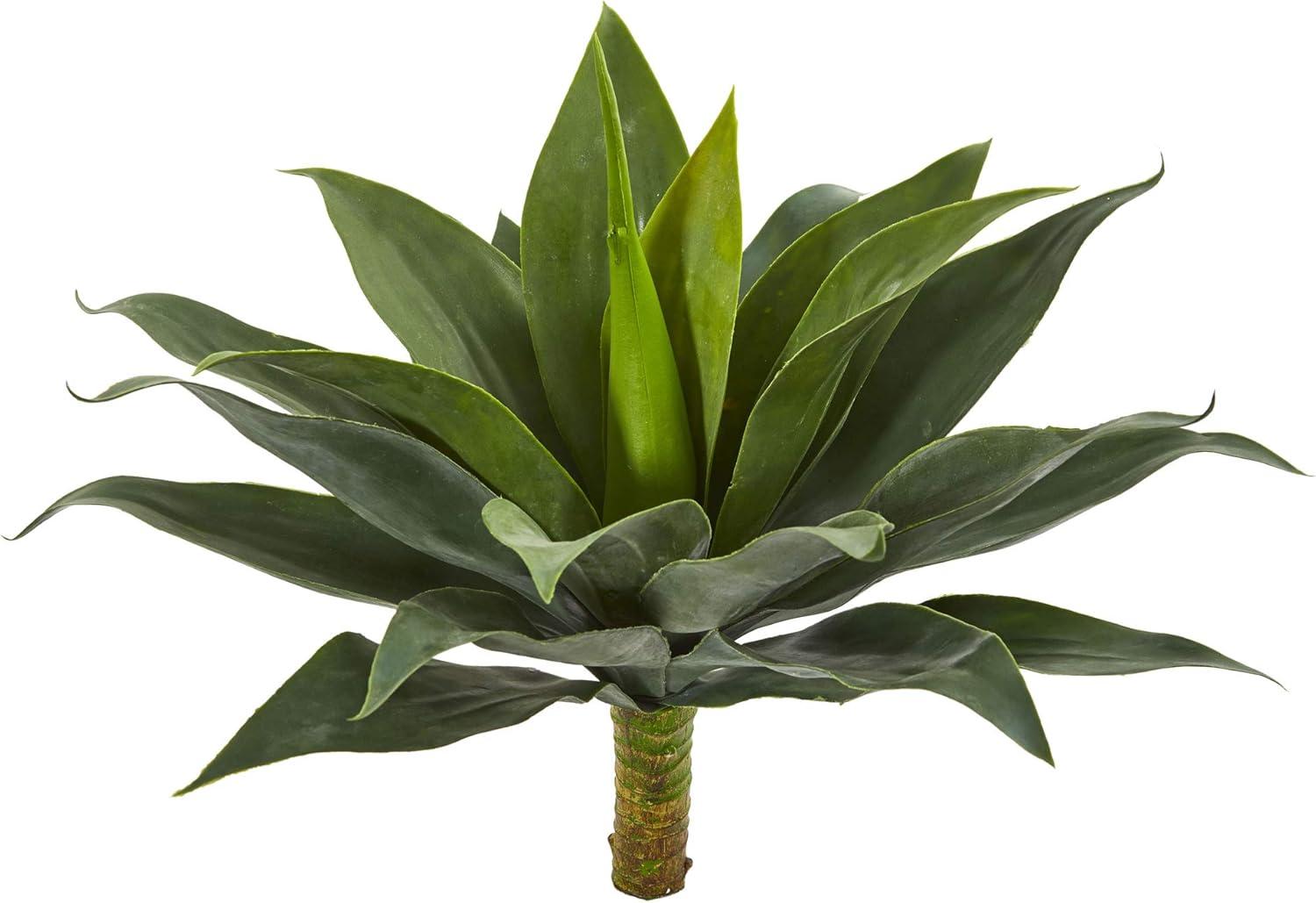 Lush Green Agave Duo Artificial Potted Plants, 22.5" Outdoor Decor