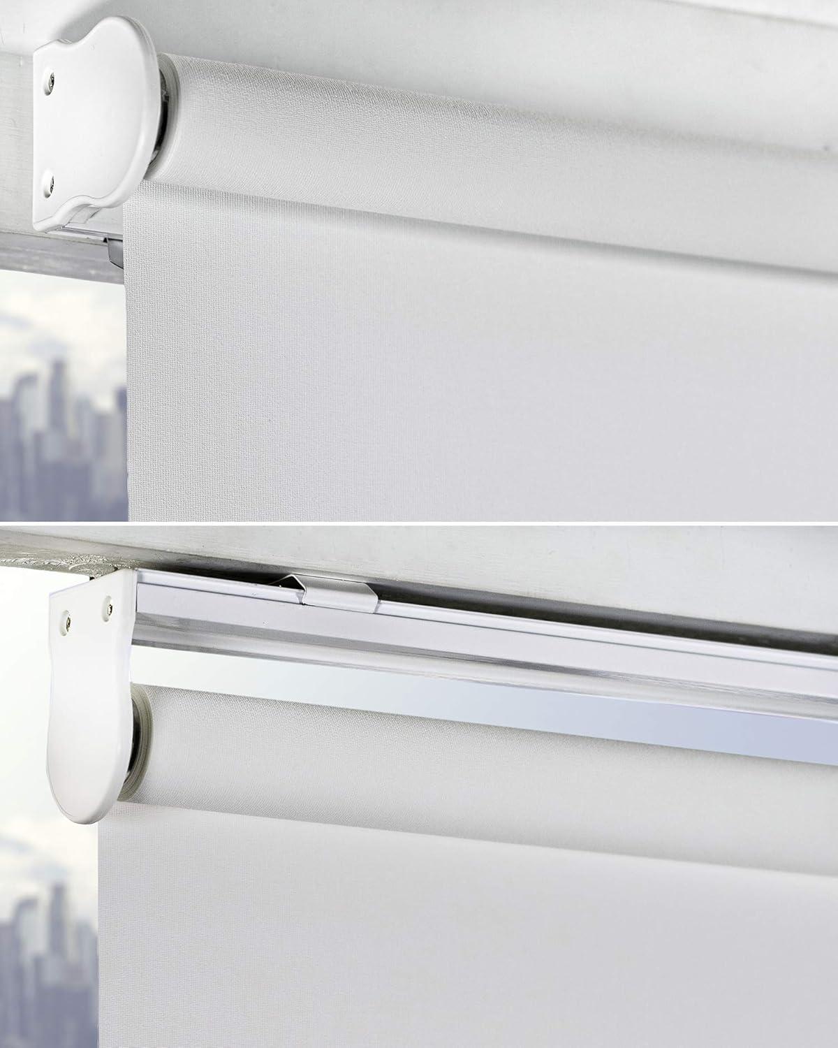 CHICOLOGY Snap-N'-Glide Cordless Roller Shade, Urban White (Light Filtering) 35"W X 72"H