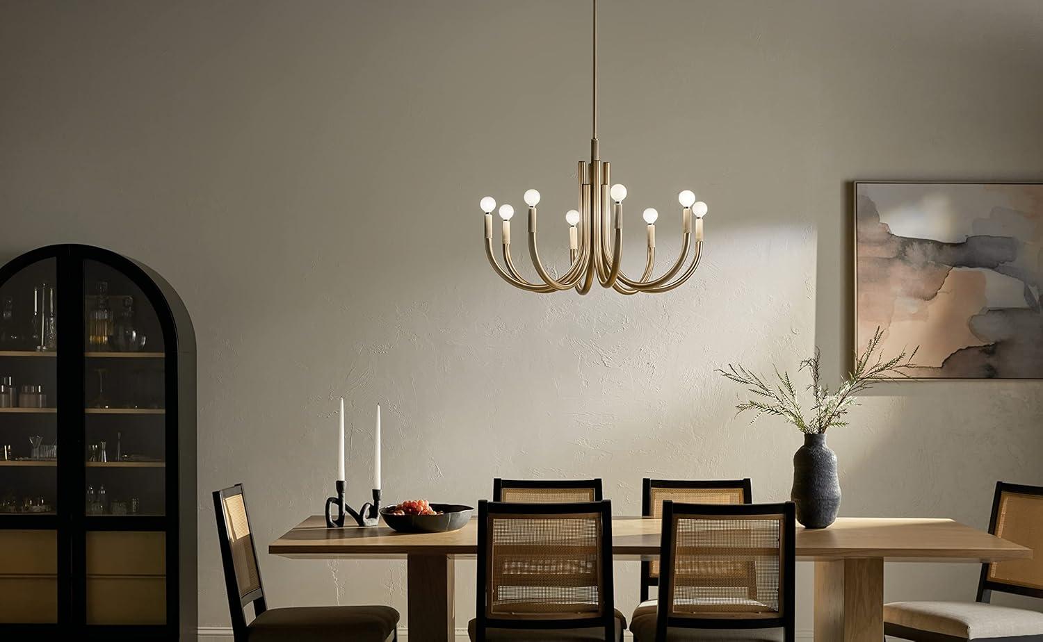 Odensa 29.25 Inch Champagne Bronze 8-Light Chandelier