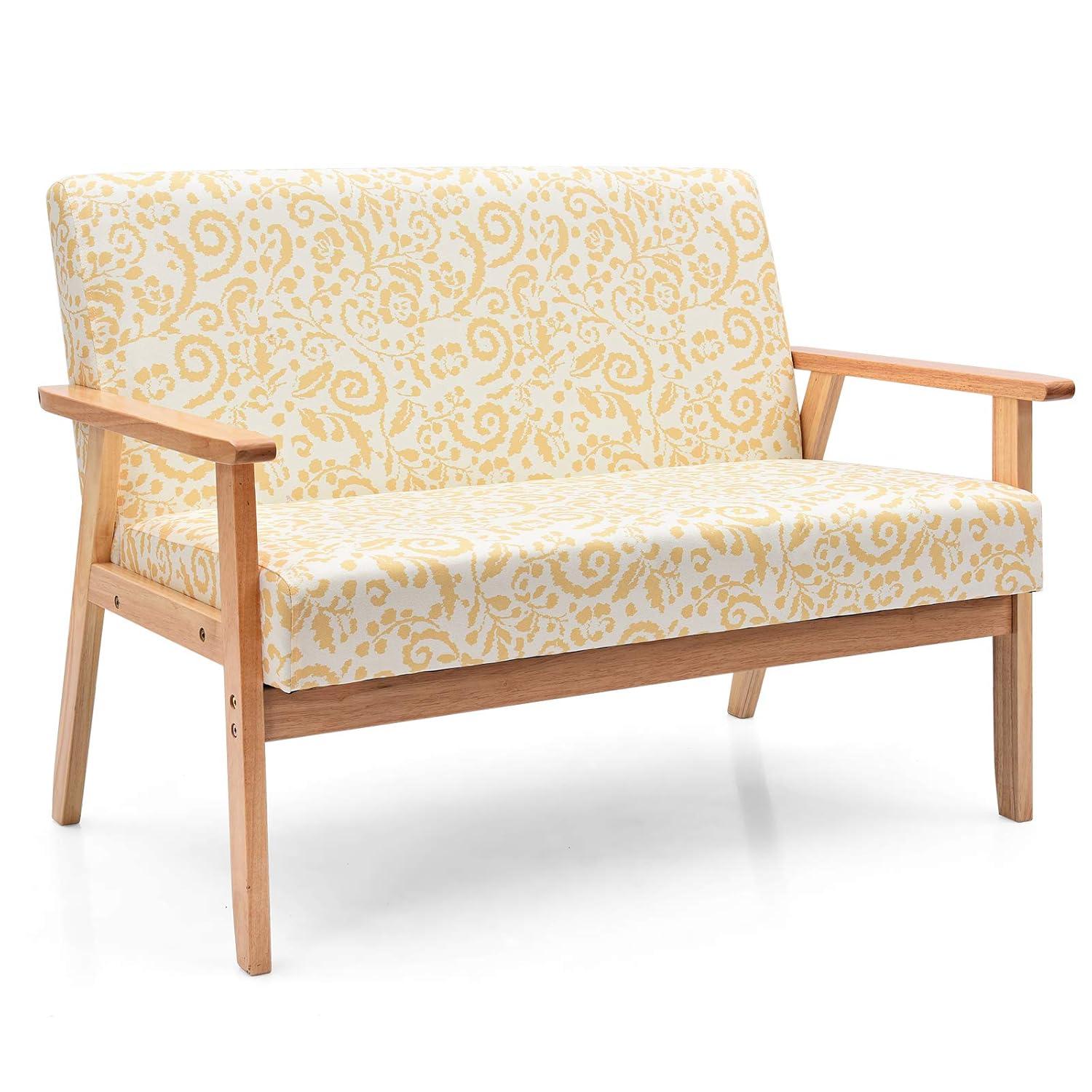 George Oliver Modern Fabric Loveseat Sofa Couch Upholstered 2-Seat Armchair