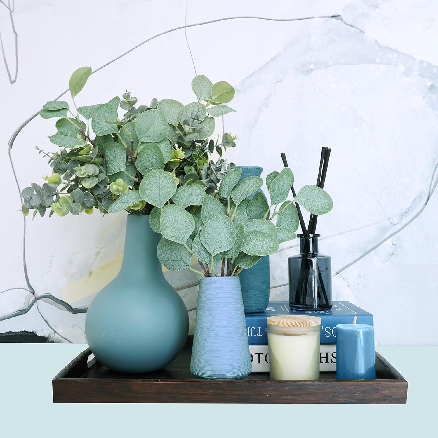 ToccoLeggero 10 Pcs Mixed Eucalyptus Leaves Stems Bulk Artificial Silver Dollar Picks Faux Branches For Vase Bouquets Floral Arrangement Wreath Farmhouse Rustic Greenery Decor