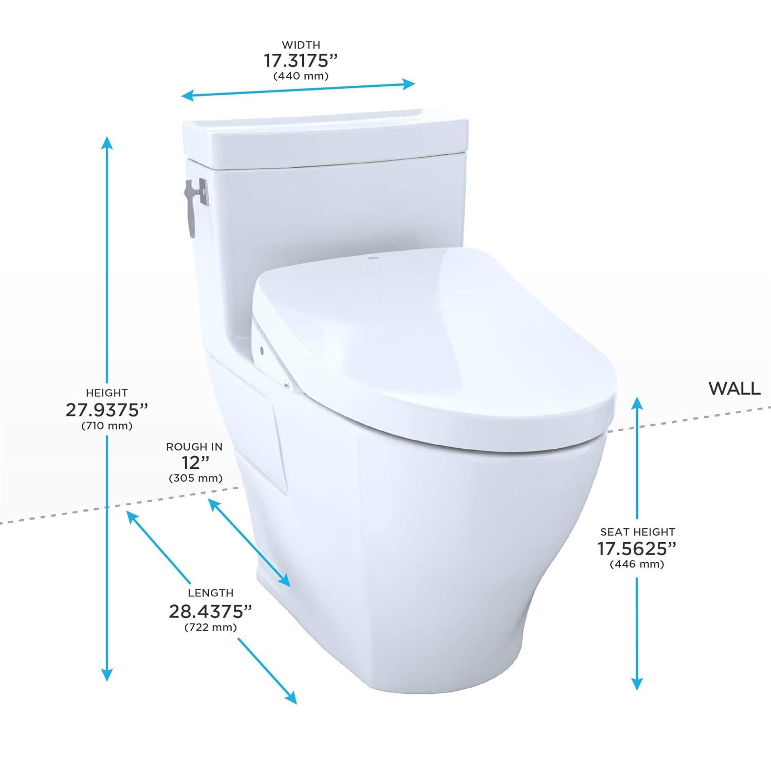 Aimes® 1.28 GPF Elongated One-Piece Toilet with S500e Electronic Bidet Seat